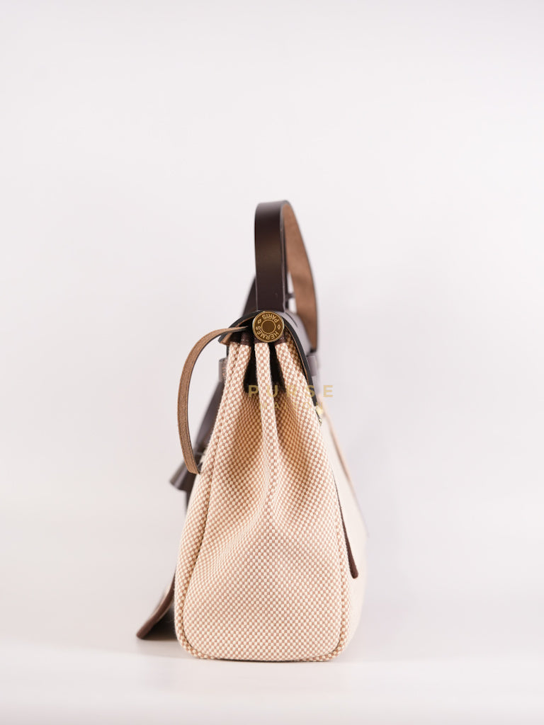 Herbag 31 Zip in Ebene/Ecru/Beige Vache Hunter Criss Viking and Gold Hardware Stamp B (2023) | Purse Maison Luxury Bags Shop