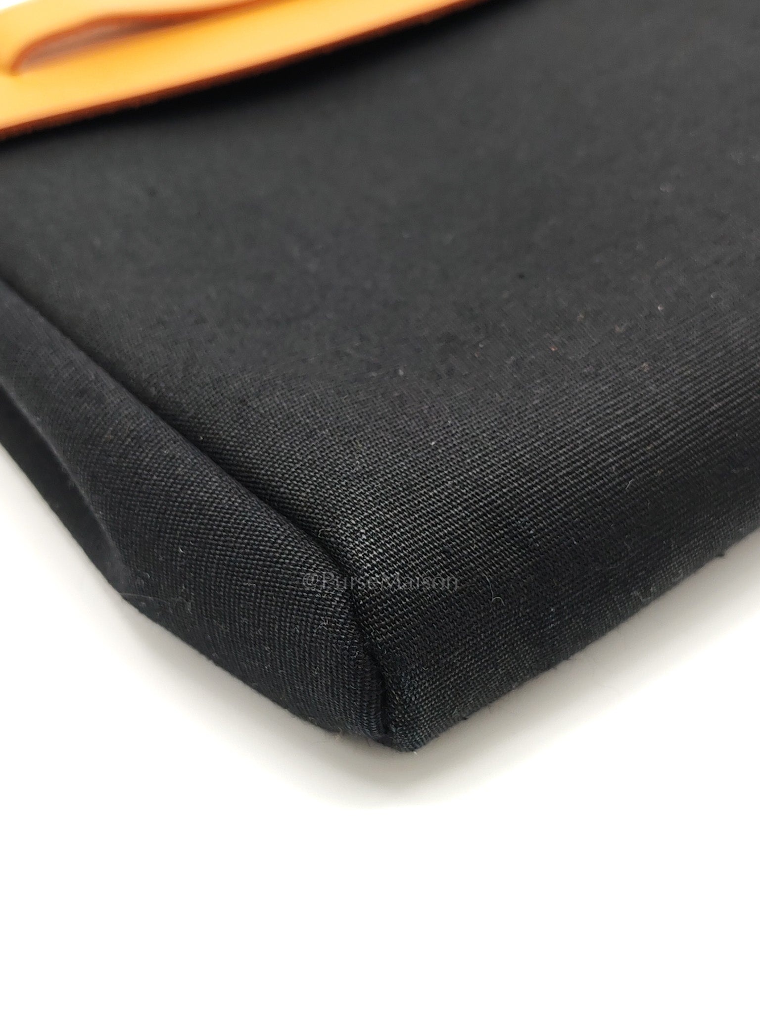 Herbag Clutch in Black Canvas Stamp C (2018) | Purse Maison Luxury Bags Shop