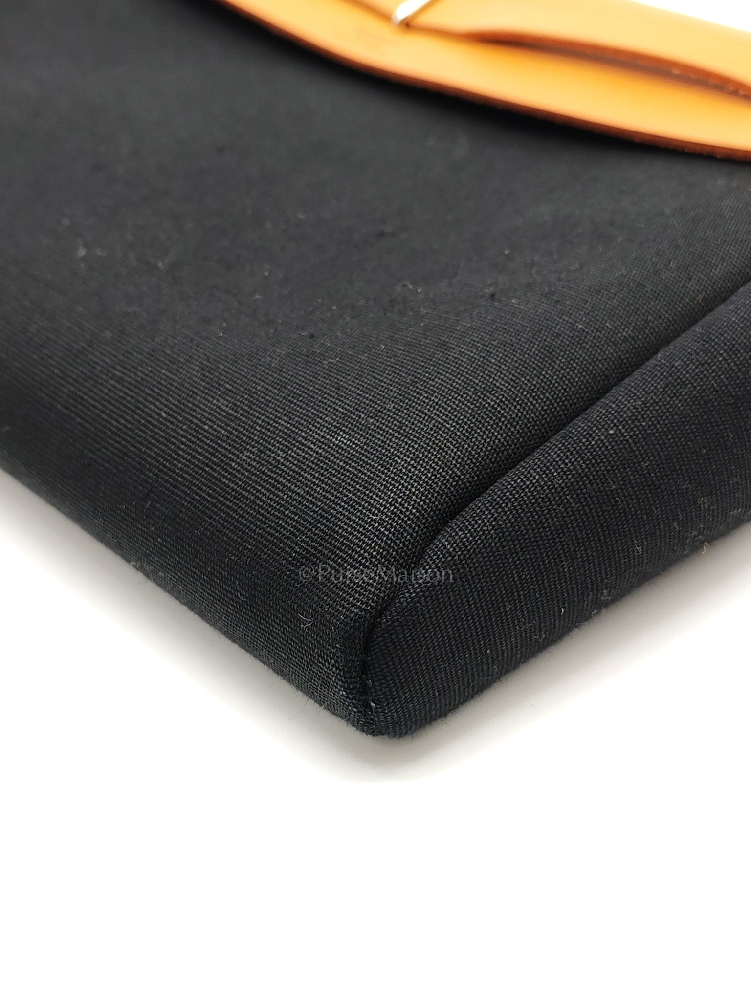 Herbag Clutch in Black Canvas Stamp C (2018) | Purse Maison Luxury Bags Shop
