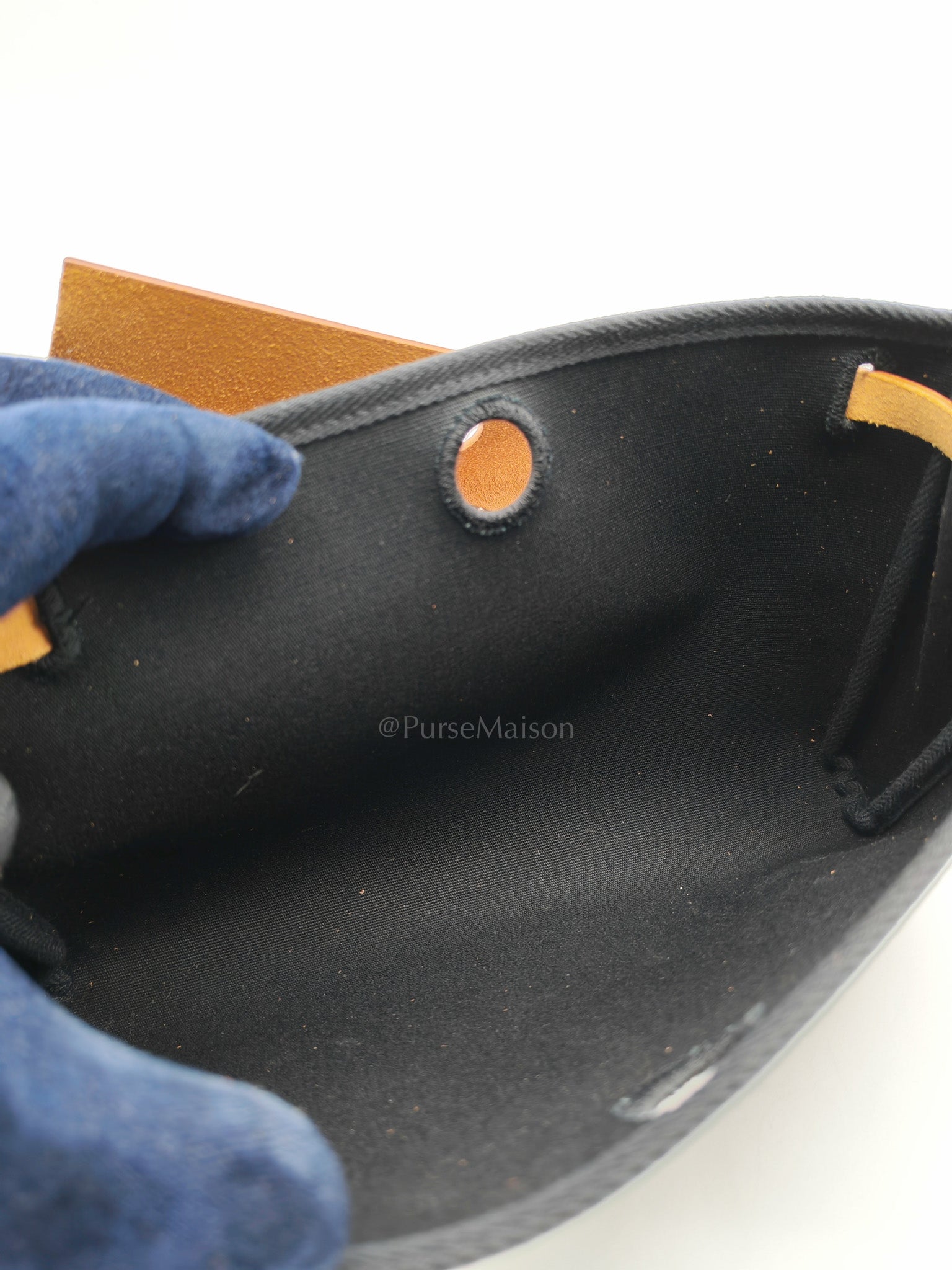 Herbag Clutch in Black Canvas Stamp C (2018) | Purse Maison Luxury Bags Shop
