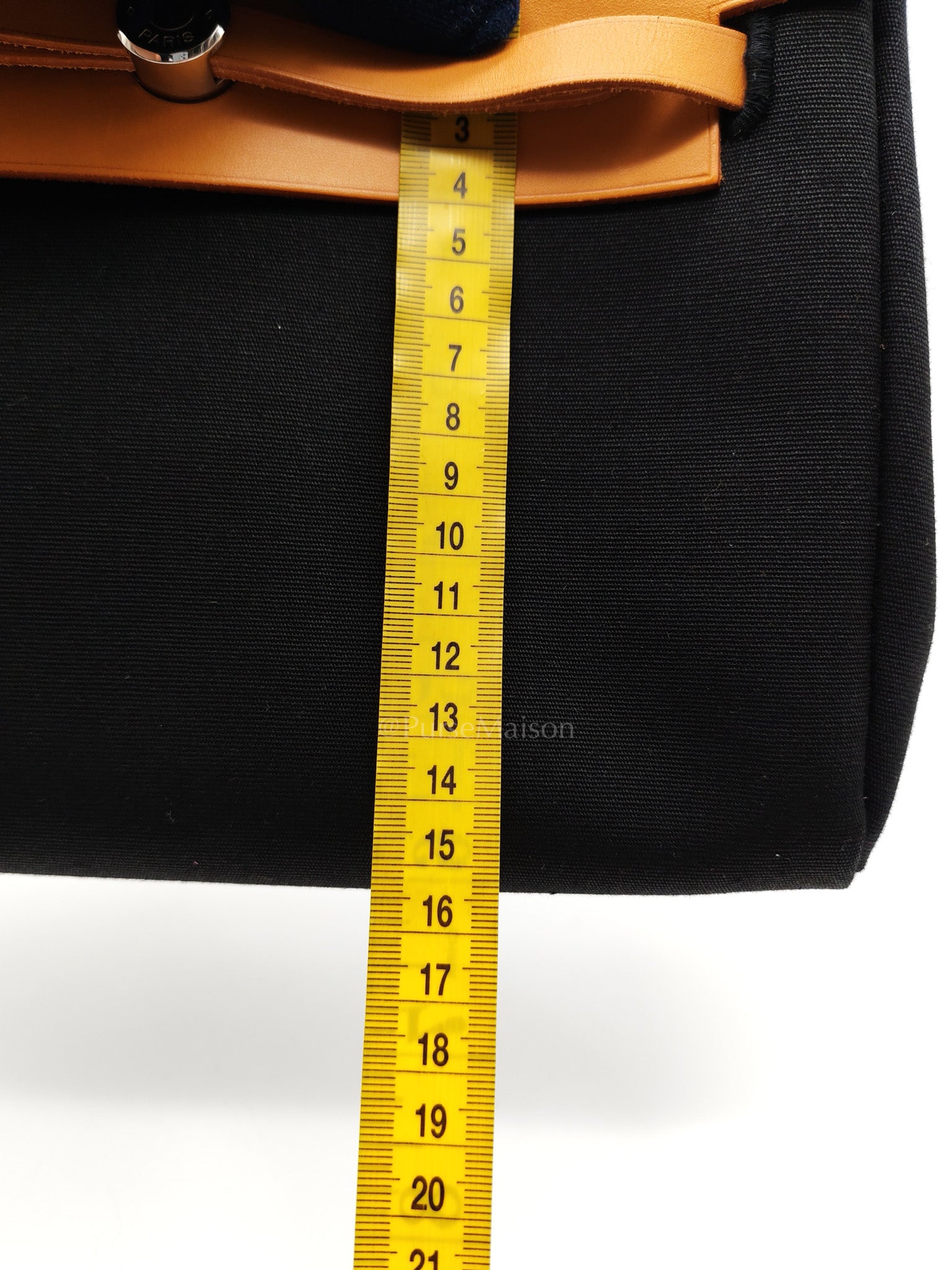 Herbag Clutch in Black Canvas Stamp C (2018) | Purse Maison Luxury Bags Shop