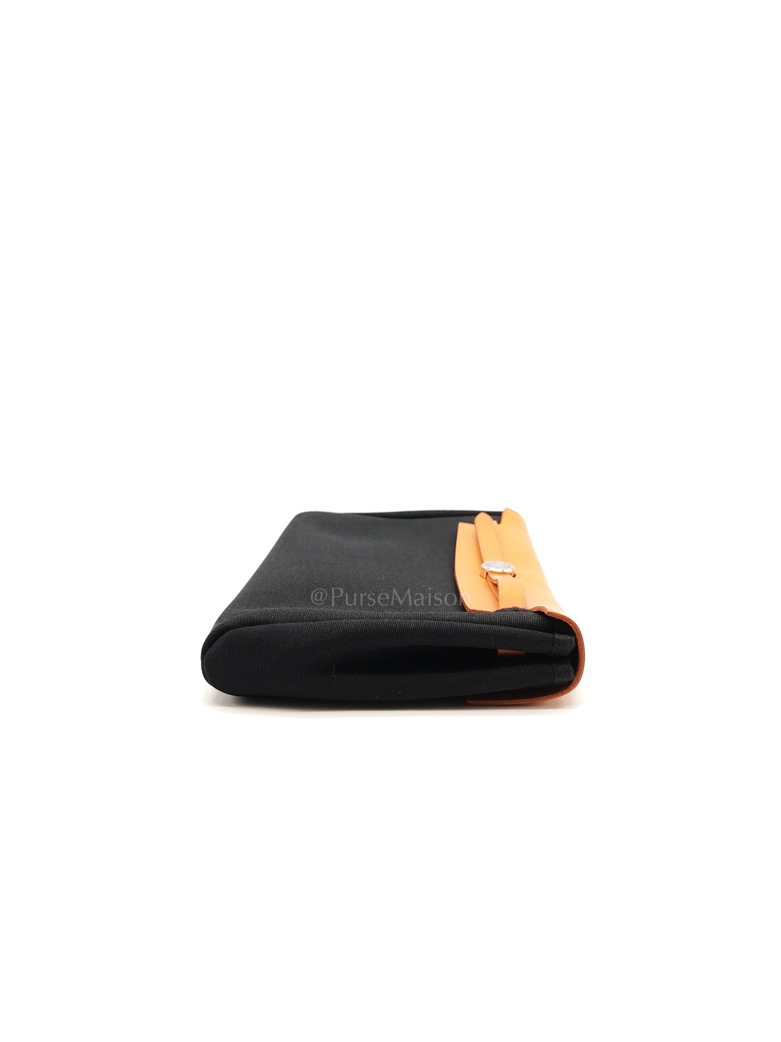 Herbag Clutch in Black Canvas Stamp C (2018) | Purse Maison Luxury Bags Shop