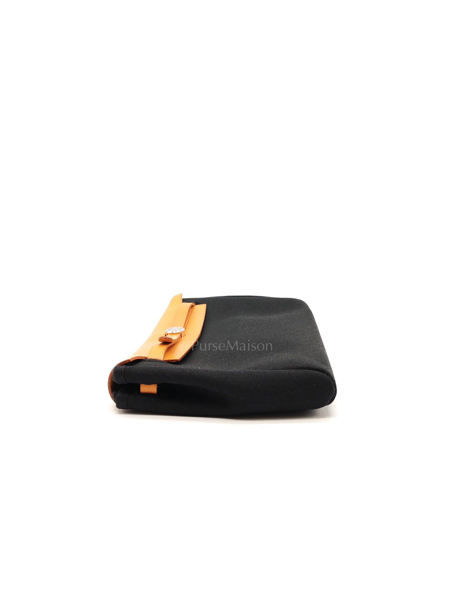 Herbag Clutch in Black Canvas Stamp C (2018) | Purse Maison Luxury Bags Shop