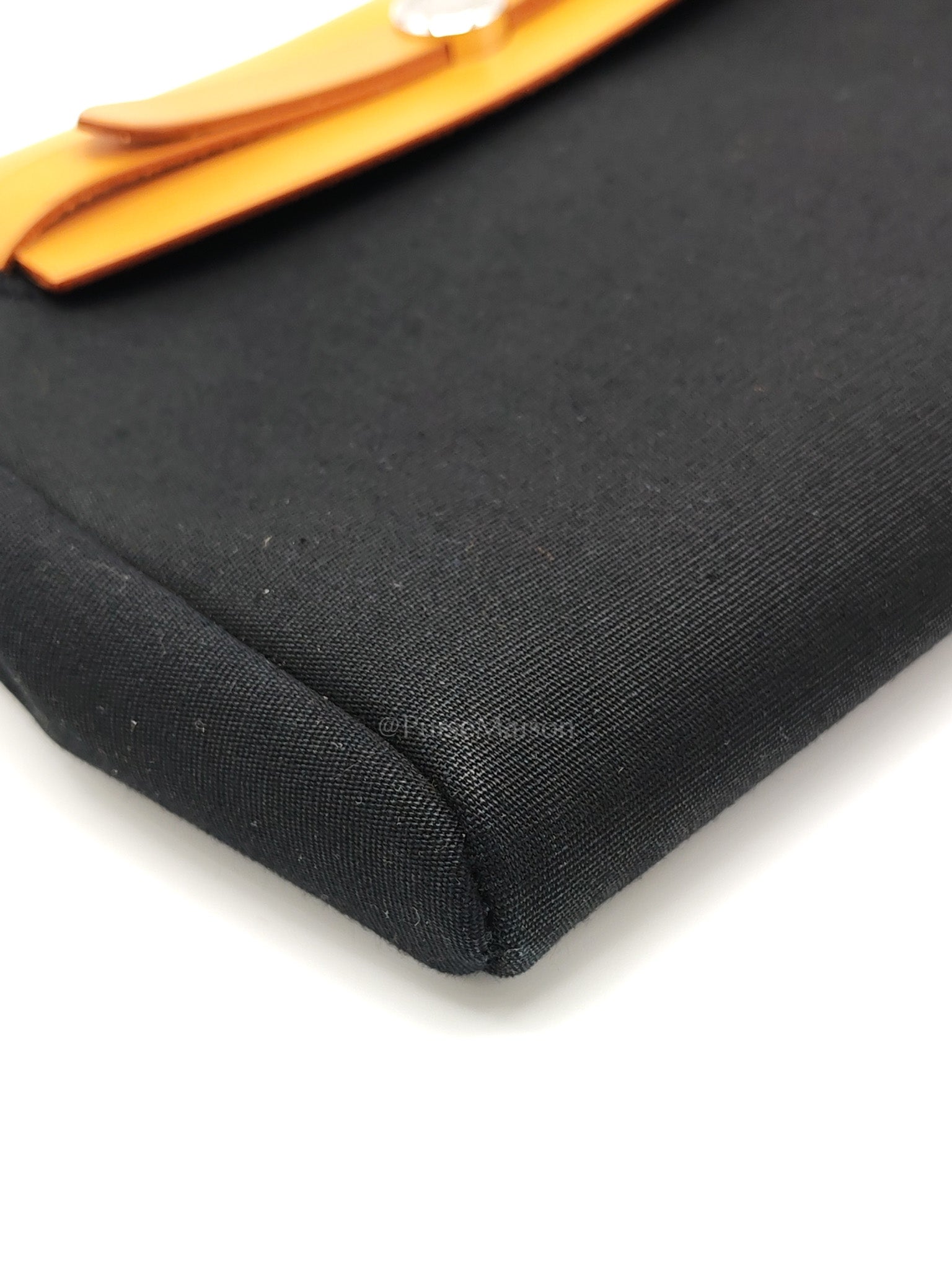 Herbag Clutch in Black Canvas Stamp C (2018) | Purse Maison Luxury Bags Shop
