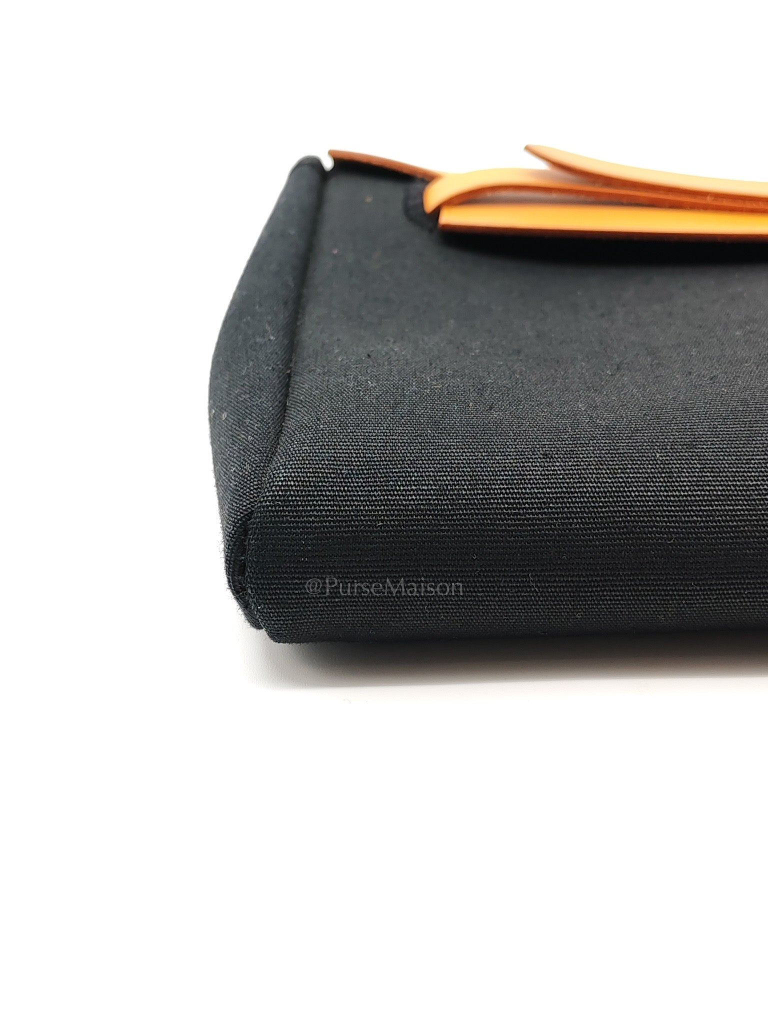 Herbag Clutch in Black Canvas Stamp C (2018) | Purse Maison Luxury Bags Shop