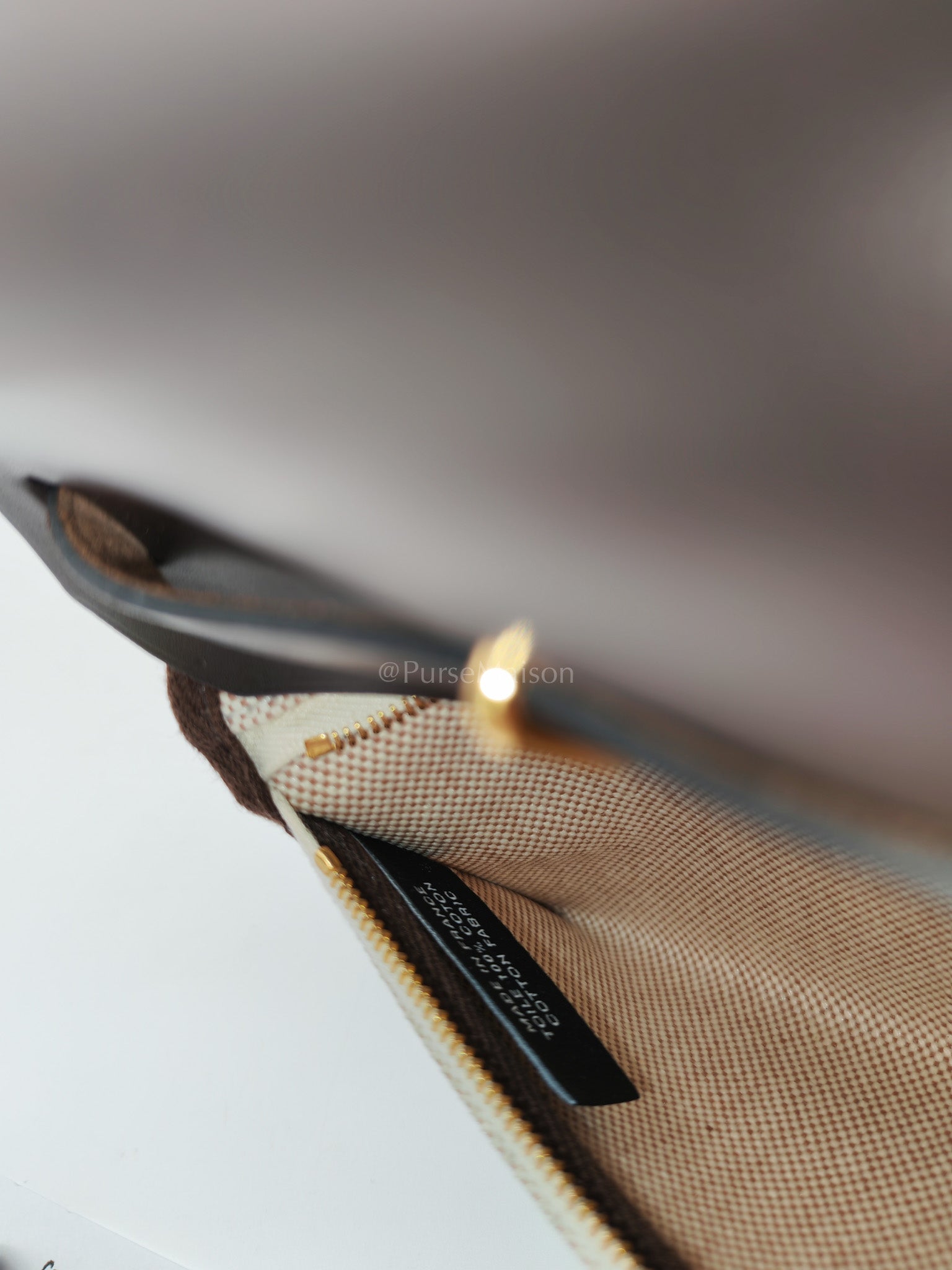 Herbag Mini in Military Toile Canvas & Ebene Leather Gold Hardware Stamp W(2024) | Purse Maison Luxury Bags Shop