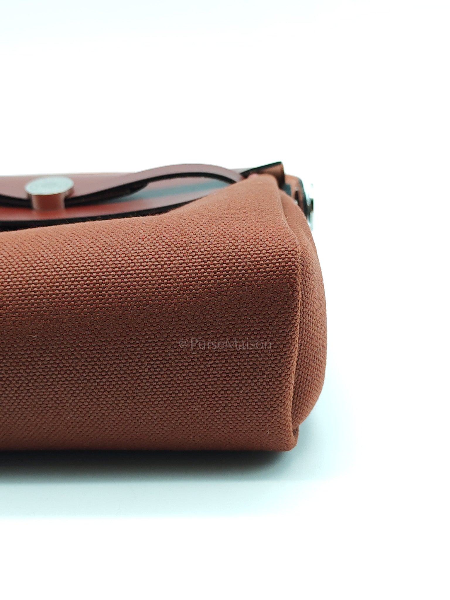 Herbag Mini in Rouge Canvas and Palladium Hardware Stamp K(2025) | Purse Maison Luxury Bags Shop