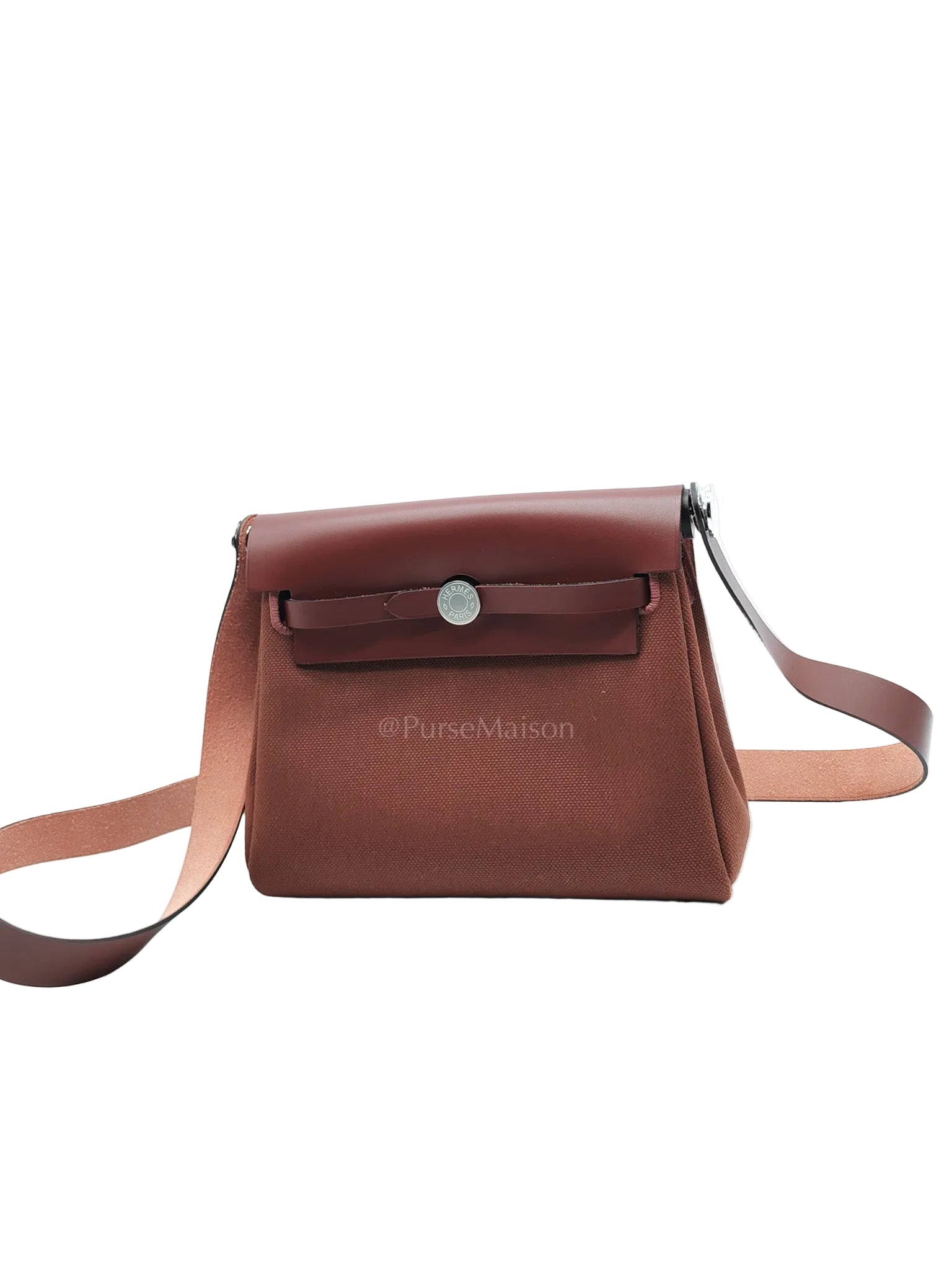 Herbag Mini in Rouge Canvas and Palladium Hardware Stamp K(2025) | Purse Maison Luxury Bags Shop
