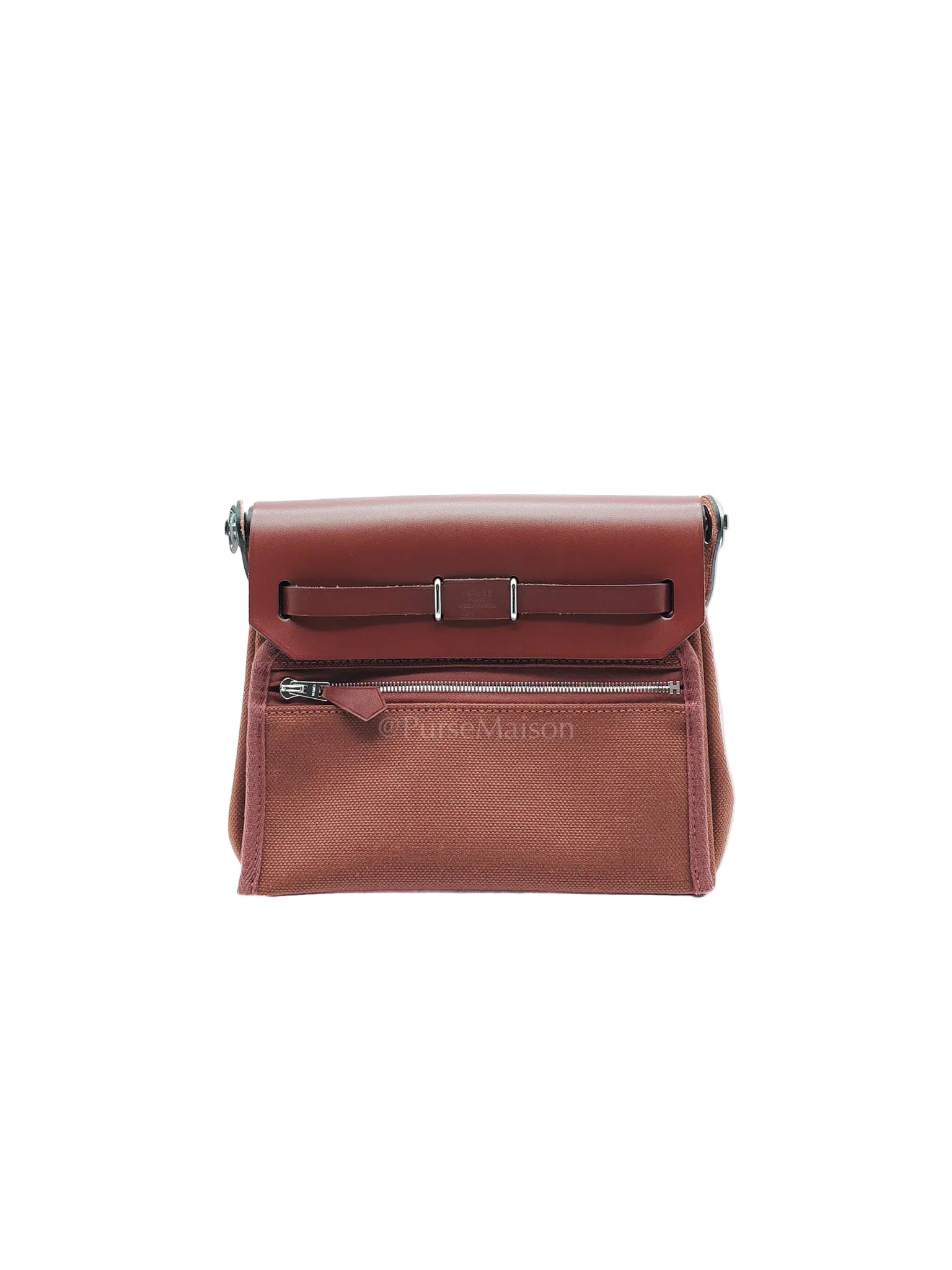Herbag Mini in Rouge Canvas and Palladium Hardware Stamp K(2025) | Purse Maison Luxury Bags Shop