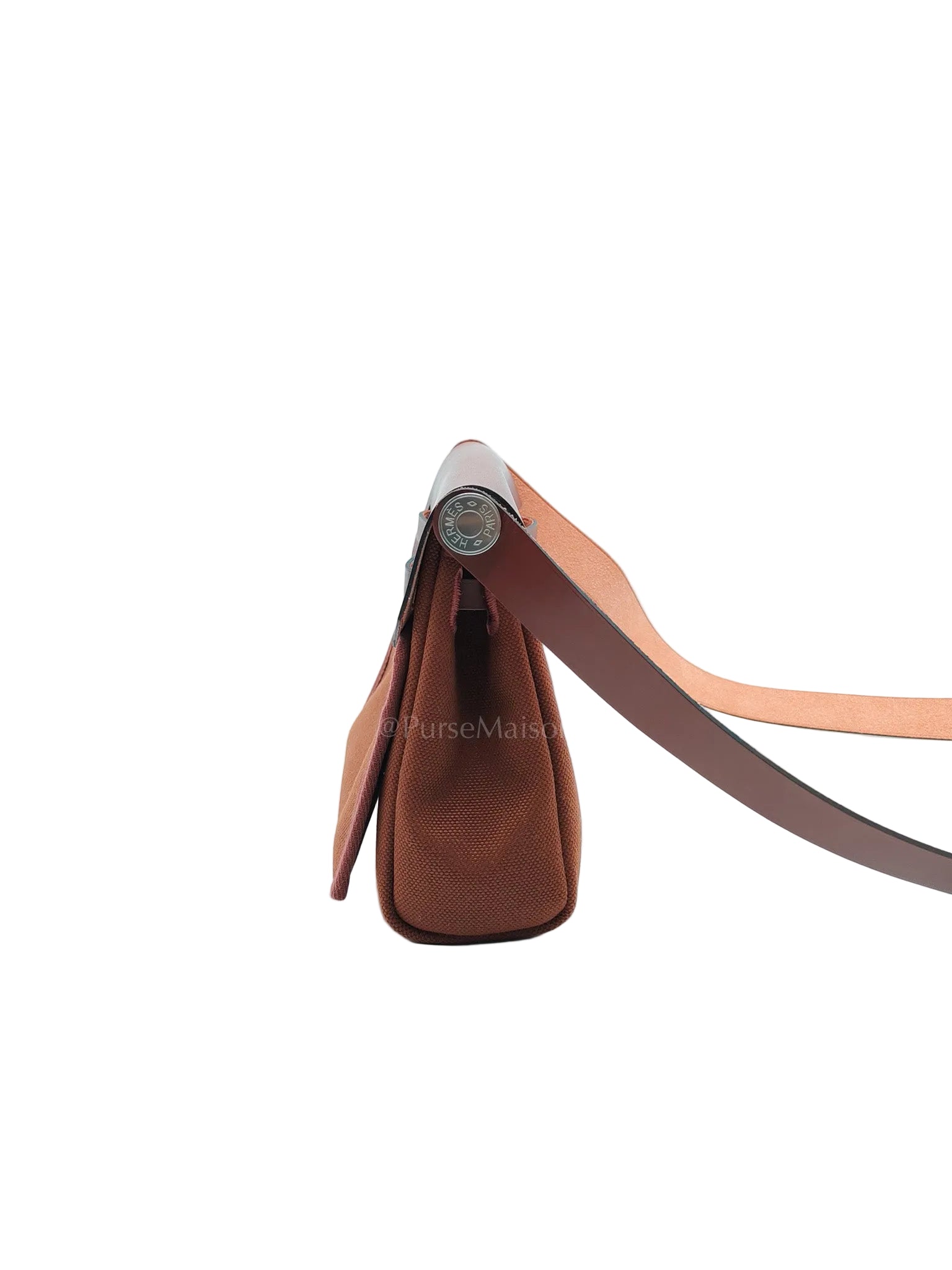 Herbag Mini in Rouge Canvas and Palladium Hardware Stamp K(2025) | Purse Maison Luxury Bags Shop