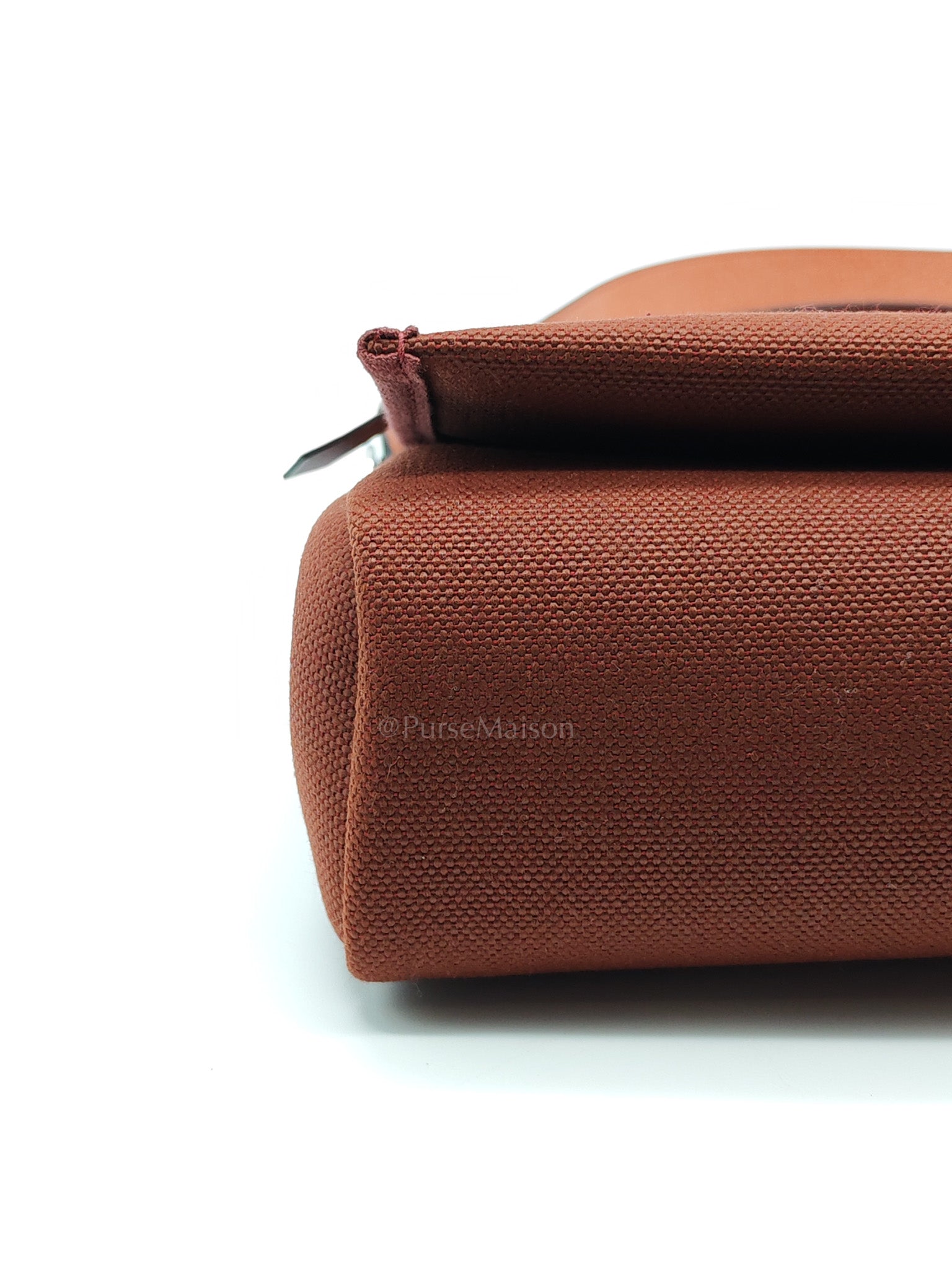 Herbag Mini in Rouge Canvas and Palladium Hardware Stamp K(2025) | Purse Maison Luxury Bags Shop