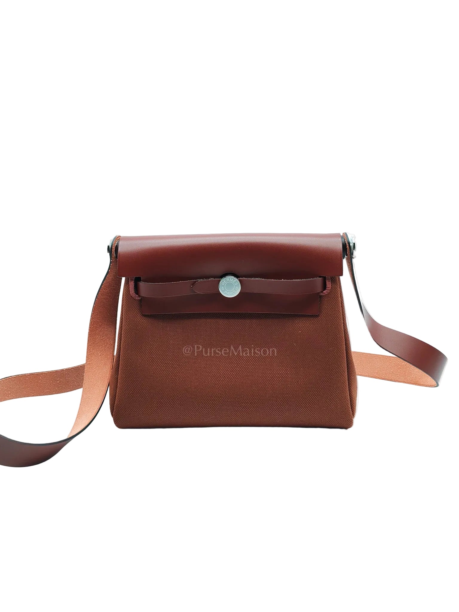 Herbag Mini in Rouge Canvas and Palladium Hardware Stamp K(2025) | Purse Maison Luxury Bags Shop