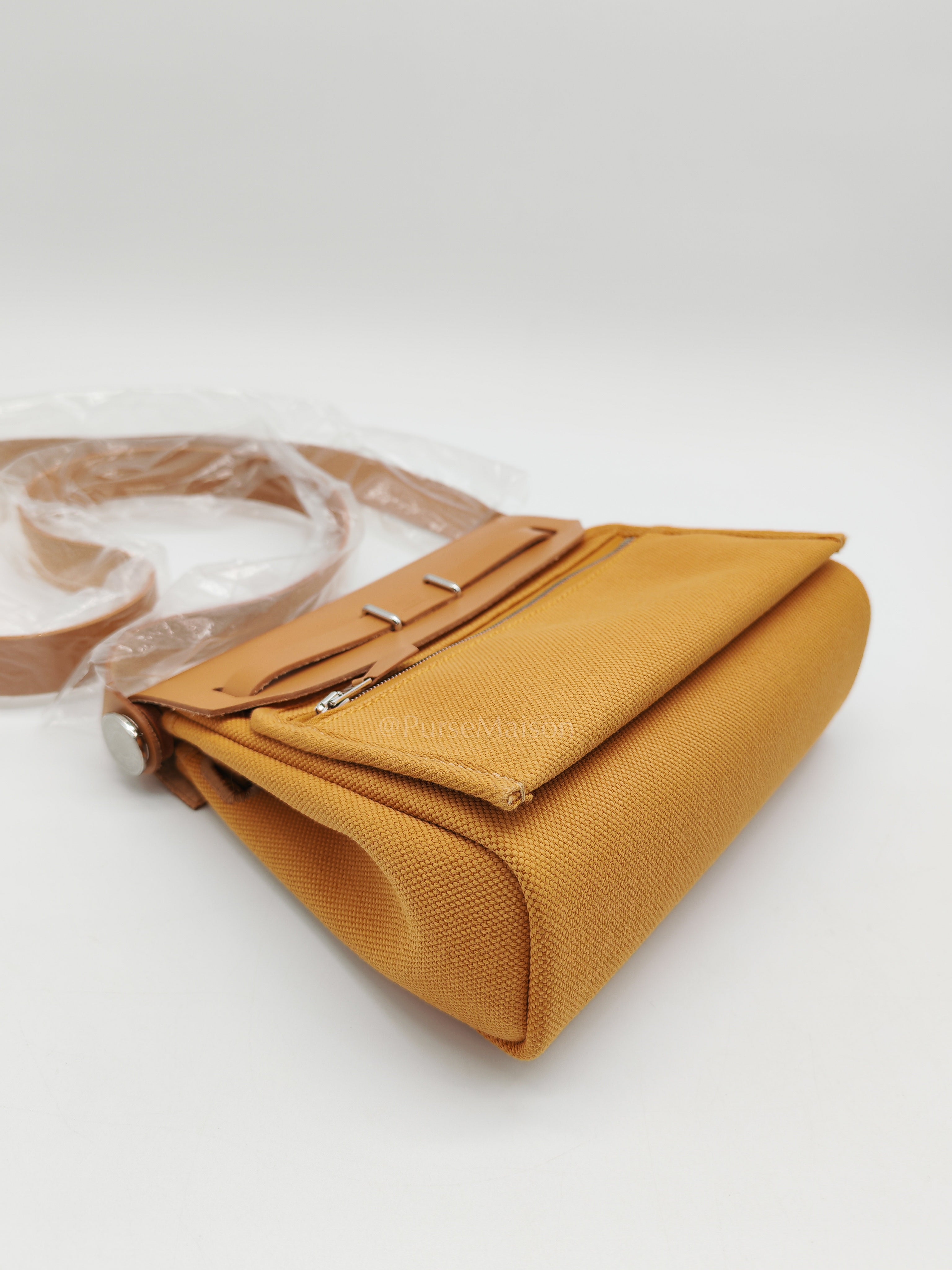 Herbag Mini in Sesame Canvas Palladium Hardware Stamp K(2025) | Purse Maison Luxury Bags Shop