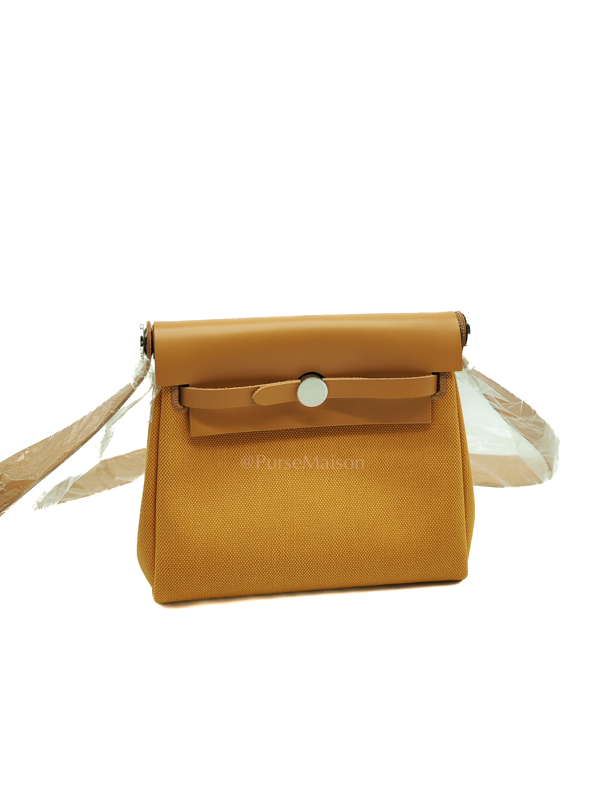 Herbag Mini in Sesame Canvas Palladium Hardware Stamp K(2025) | Purse Maison Luxury Bags Shop