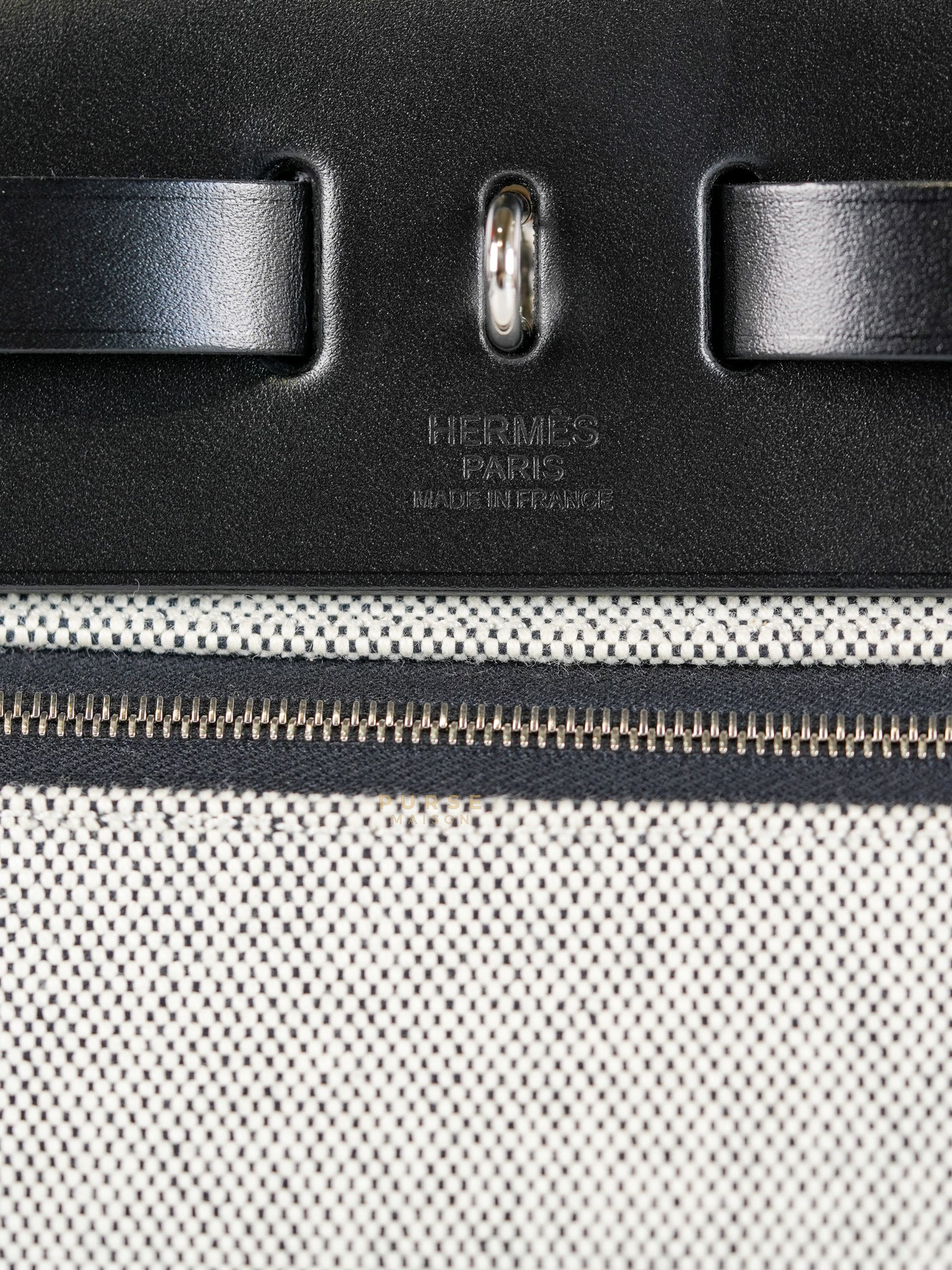 Herbag Zip 31 Black Ecru in Palladium Hardware Stamp W (2024) | Purse Maison Luxury Bags Shop