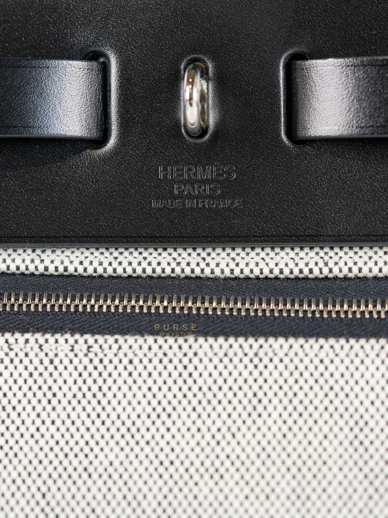Herbag Zip 31 Black Ecru in Palladium Hardware Stamp W (2024) | Purse Maison Luxury Bags Shop