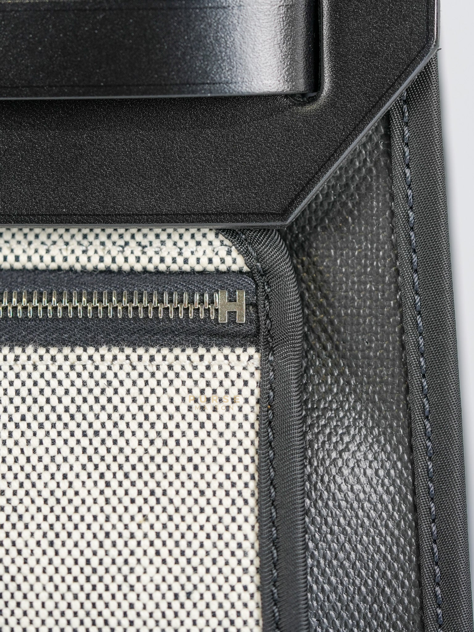 Herbag Zip 31 Black Ecru in Palladium Hardware Stamp W (2024) | Purse Maison Luxury Bags Shop