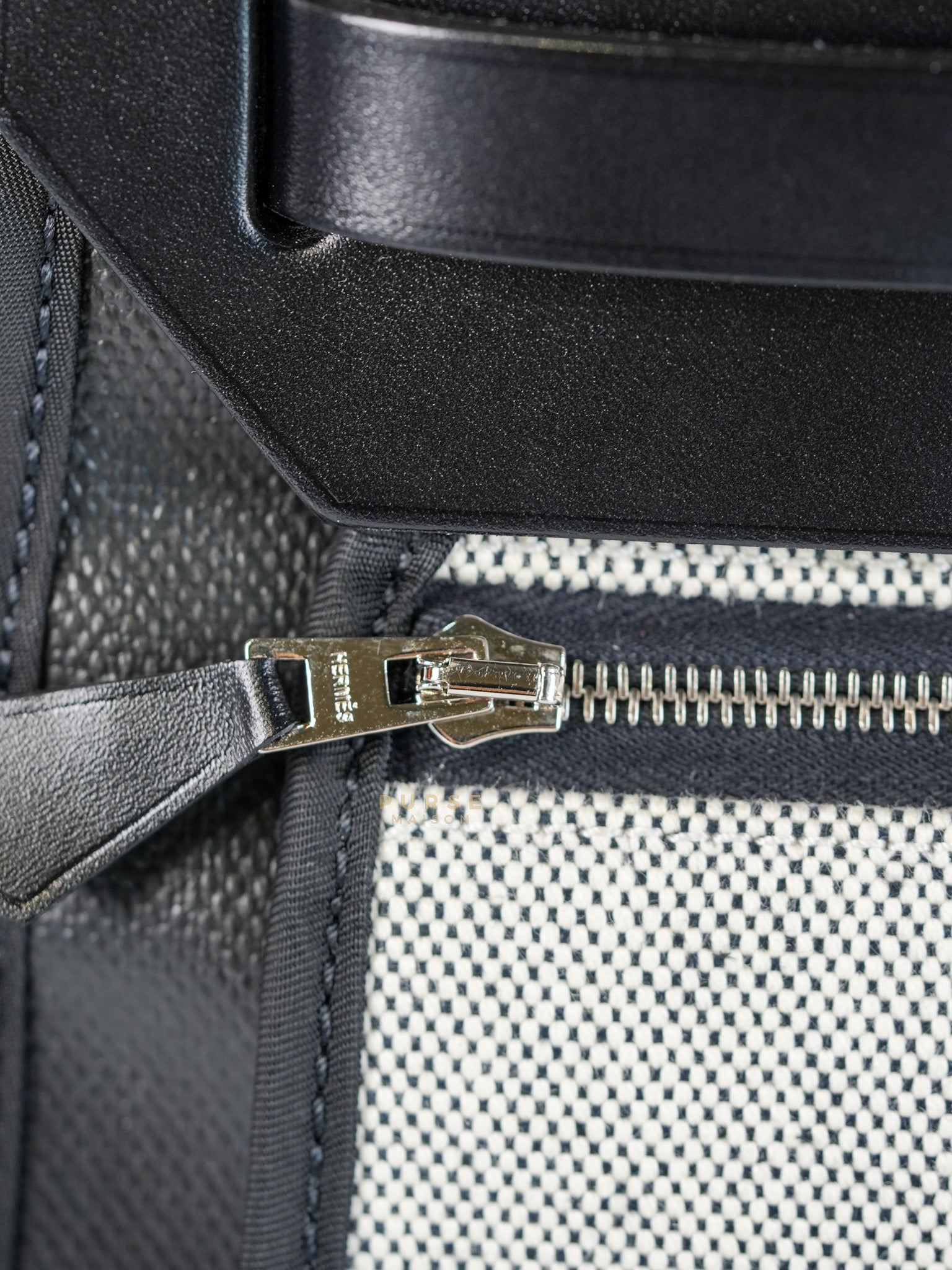 Herbag Zip 31 Black Ecru in Palladium Hardware Stamp W (2024) | Purse Maison Luxury Bags Shop