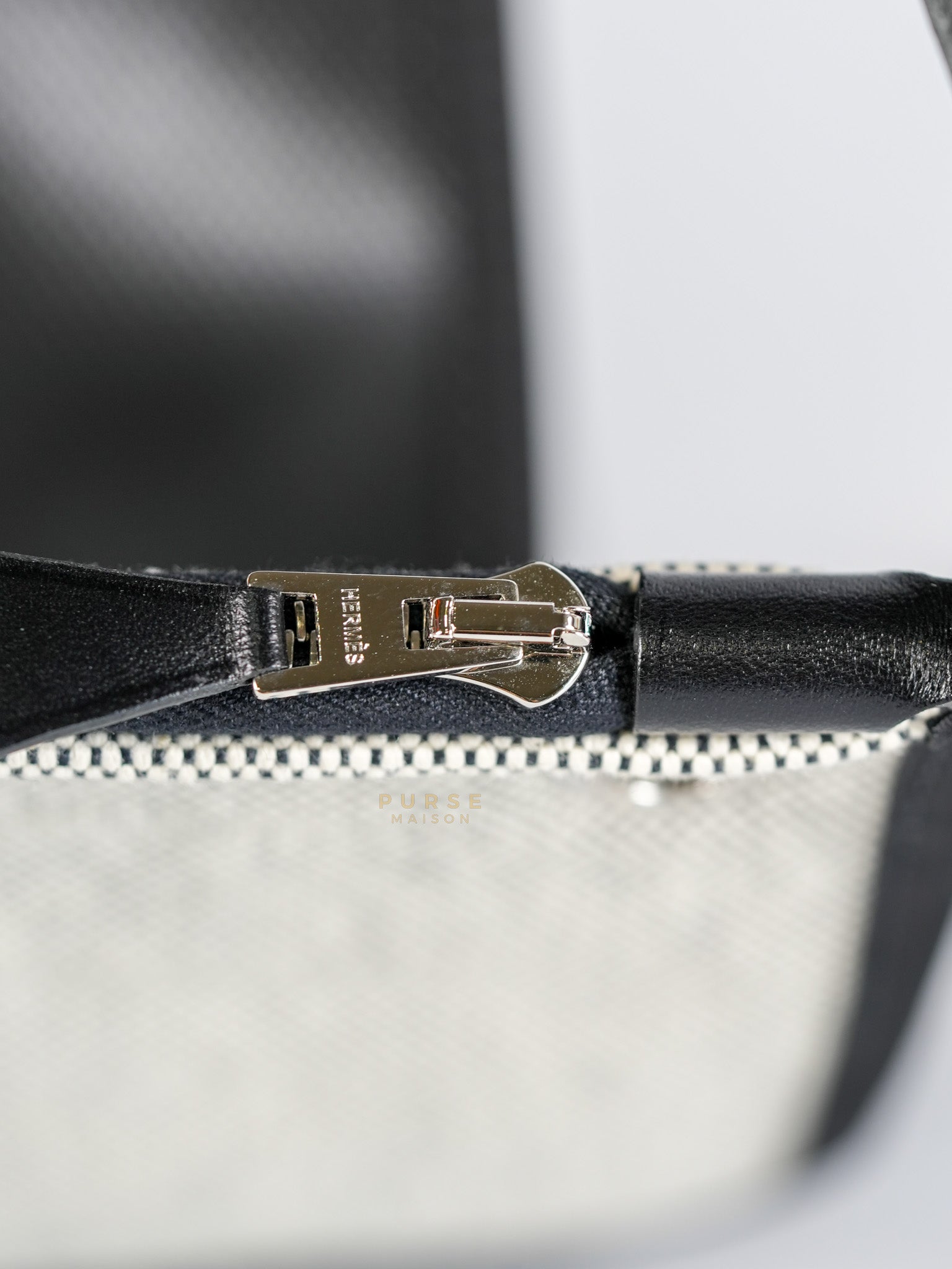 Herbag Zip 31 Black Ecru in Palladium Hardware Stamp W (2024) | Purse Maison Luxury Bags Shop