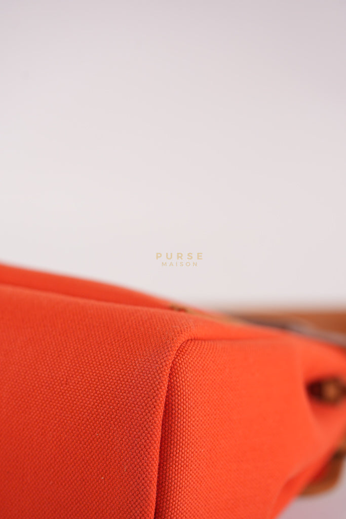 Herbag Zip 31 Capucine Toile H Berline Vache Fauve Hunter Naturel Palladium Hardware Stamp B (2023) | Purse Maison Luxury Bags Shop