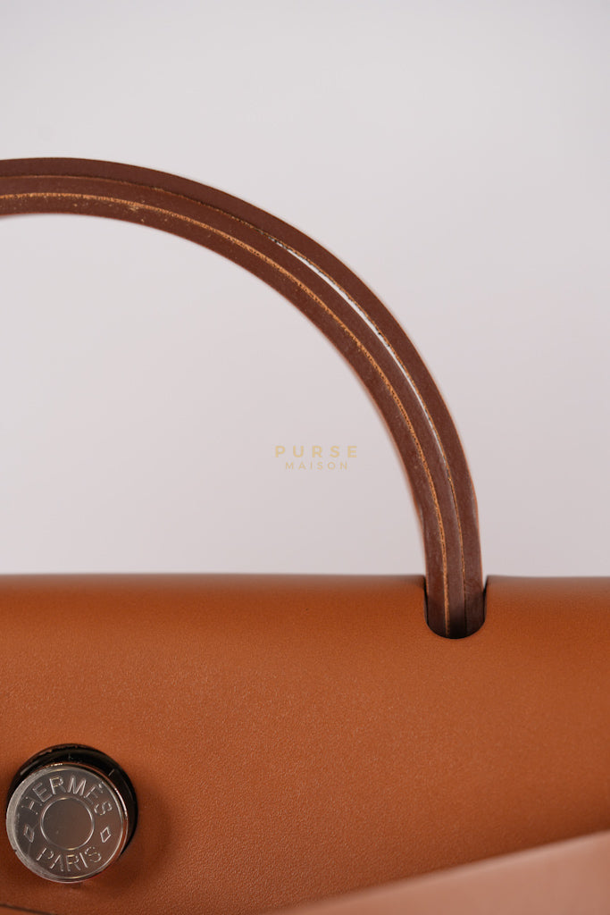 Herbag Zip 31 Capucine Toile H Berline Vache Fauve Hunter Naturel Palladium Hardware Stamp B (2023) | Purse Maison Luxury Bags Shop