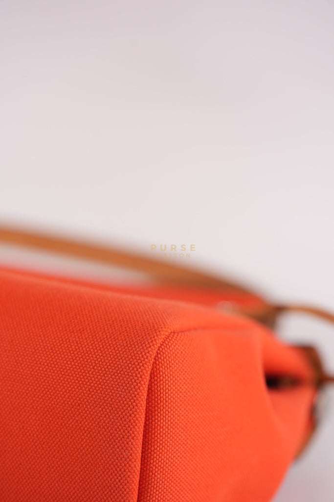 Herbag Zip 31 Capucine Toile H Berline Vache Fauve Hunter Naturel Palladium Hardware Stamp B (2023) | Purse Maison Luxury Bags Shop