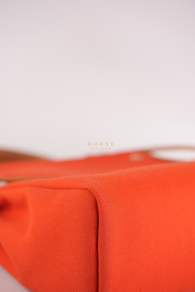 Herbag Zip 31 Capucine Toile H Berline Vache Fauve Hunter Naturel Palladium Hardware Stamp B (2023) | Purse Maison Luxury Bags Shop