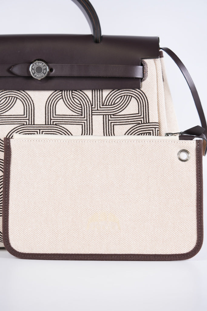 Herbag Zip 31 Chaine d'Ancre Canvas Ebene in Palladium Hardware Stamp U (2022) | Purse Maison Luxury Bags Shop