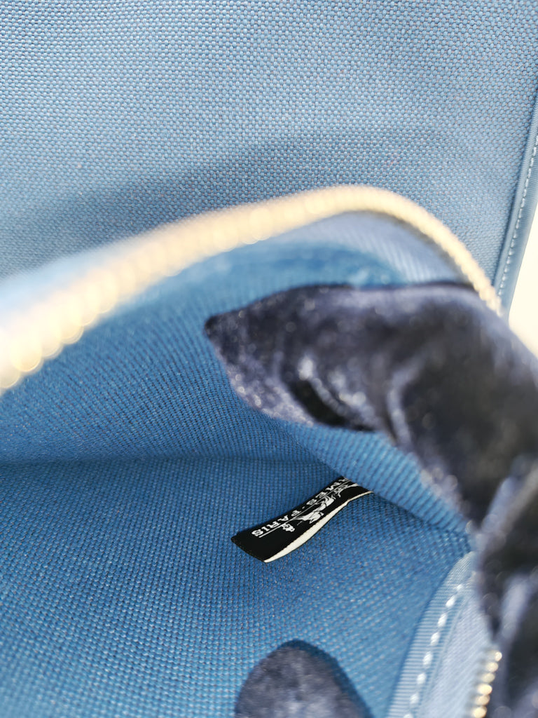 Herbag Zip 31 in Blue Canvas Palladium Hardware Stamp C(2018) | Purse Maison Luxury Bags Shop