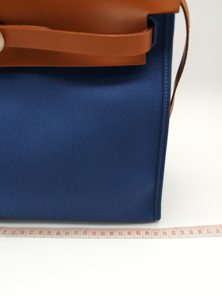 Herbag Zip 31 in Blue Canvas Palladium Hardware Stamp C(2018) | Purse Maison Luxury Bags Shop