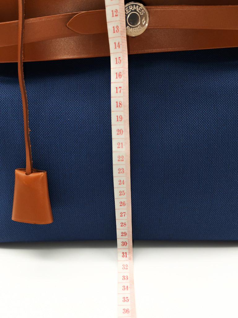 Herbag Zip 31 in Blue Canvas Palladium Hardware Stamp C(2018) | Purse Maison Luxury Bags Shop