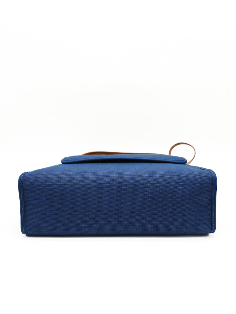 Herbag Zip 31 in Blue Canvas Palladium Hardware Stamp C(2018) | Purse Maison Luxury Bags Shop
