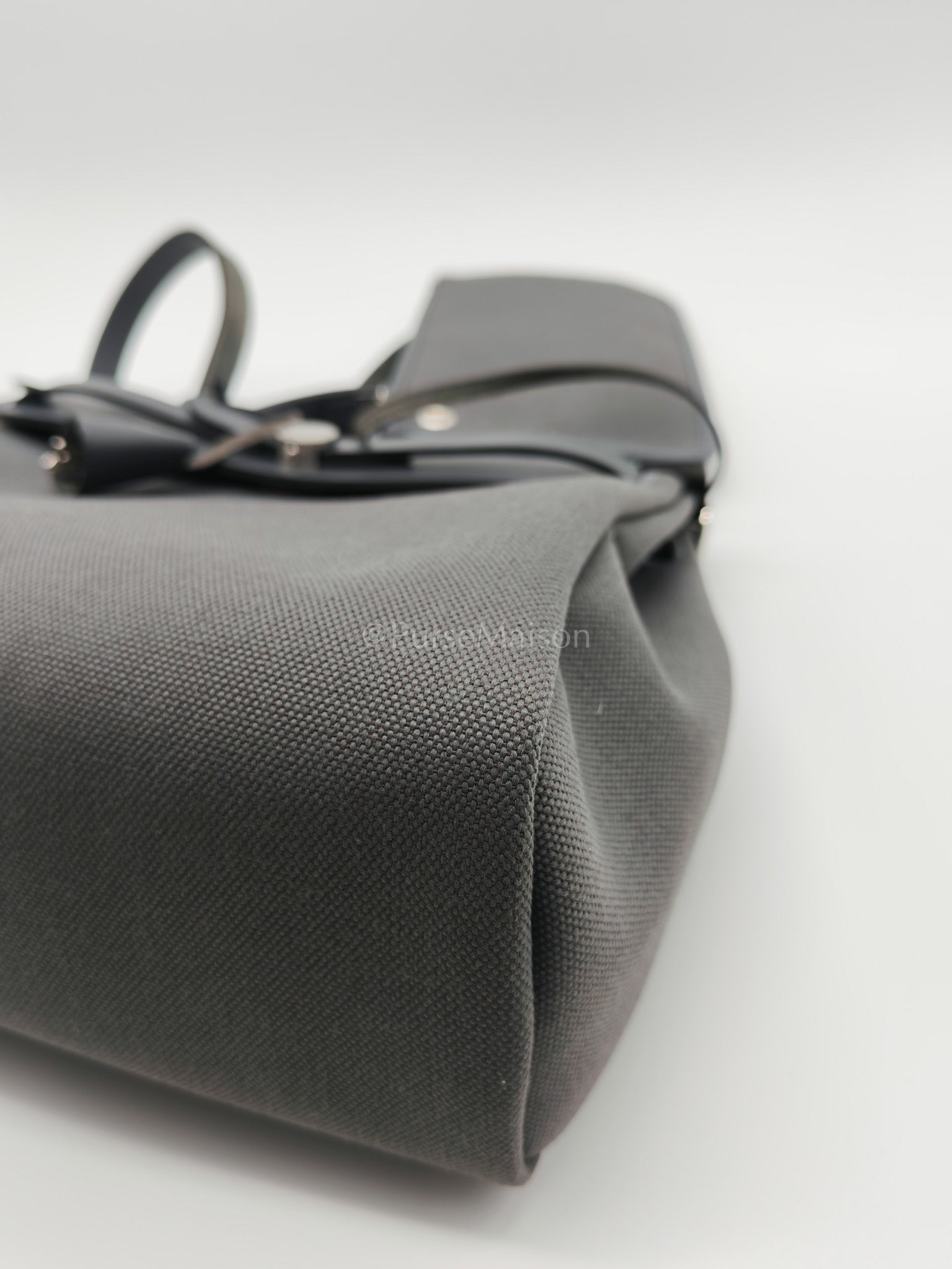 Herbag Zip 31 in Grey Canvas Palladium Hardware Stamp K(2025) | Purse Maison Luxury Bags Shop