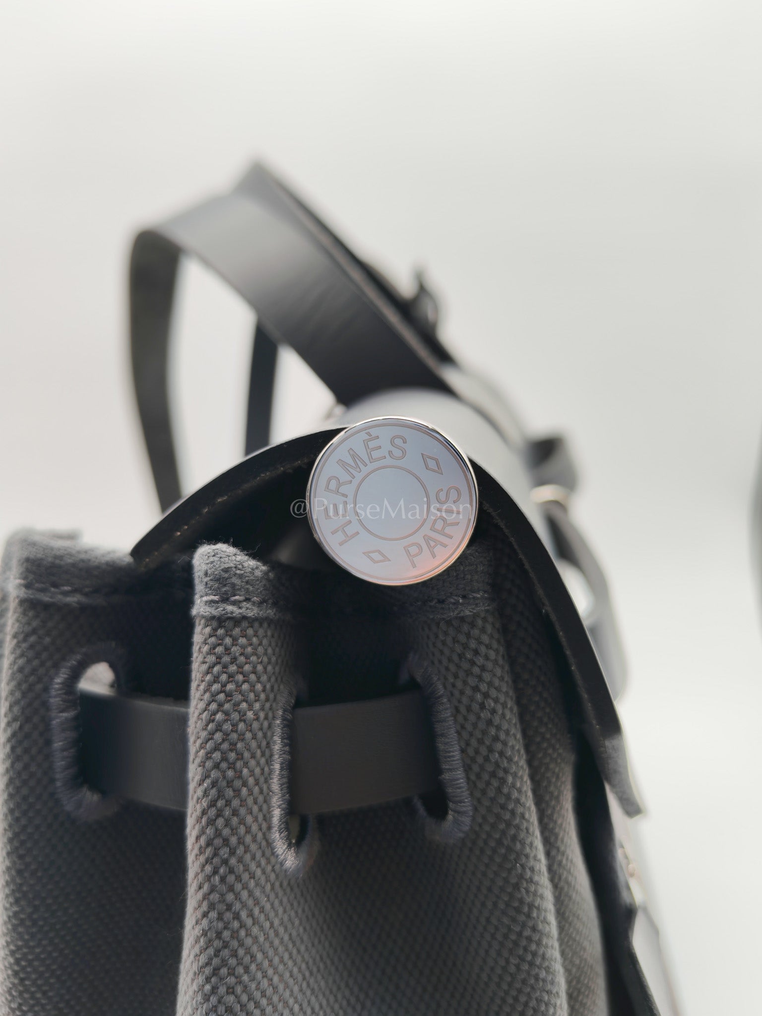 Herbag Zip 31 in Grey Canvas Palladium Hardware Stamp K(2025) | Purse Maison Luxury Bags Shop