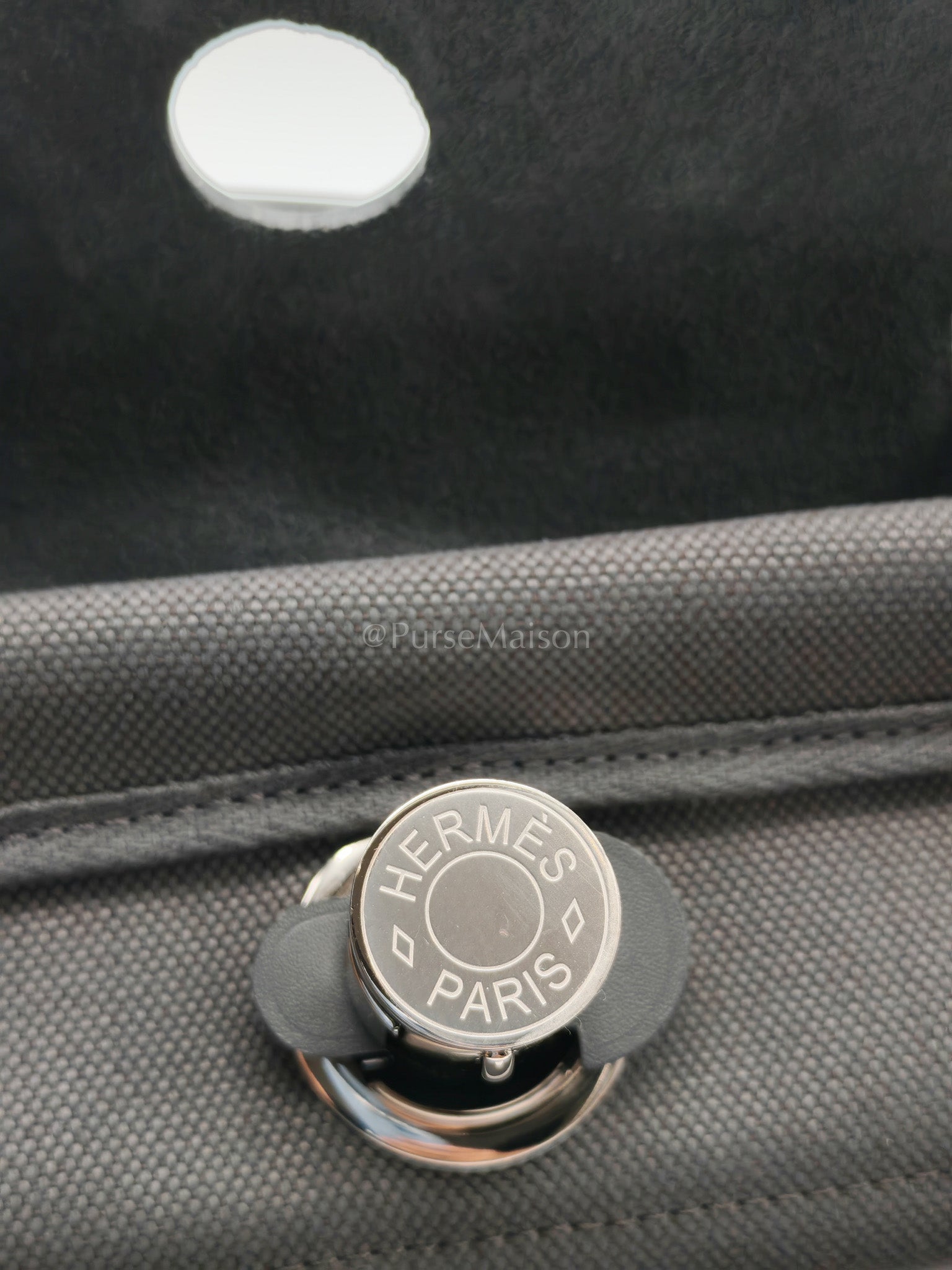 Herbag Zip 31 in Grey Canvas Palladium Hardware Stamp K(2025) | Purse Maison Luxury Bags Shop