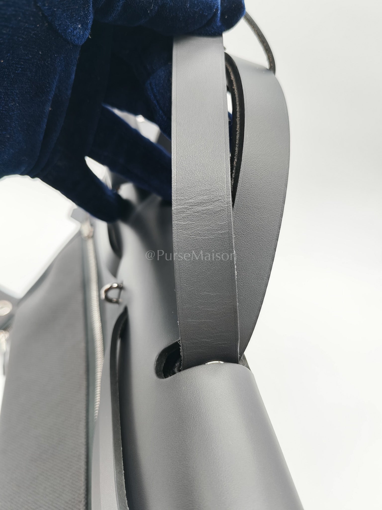 Herbag Zip 31 in Grey Canvas Palladium Hardware Stamp K(2025) | Purse Maison Luxury Bags Shop