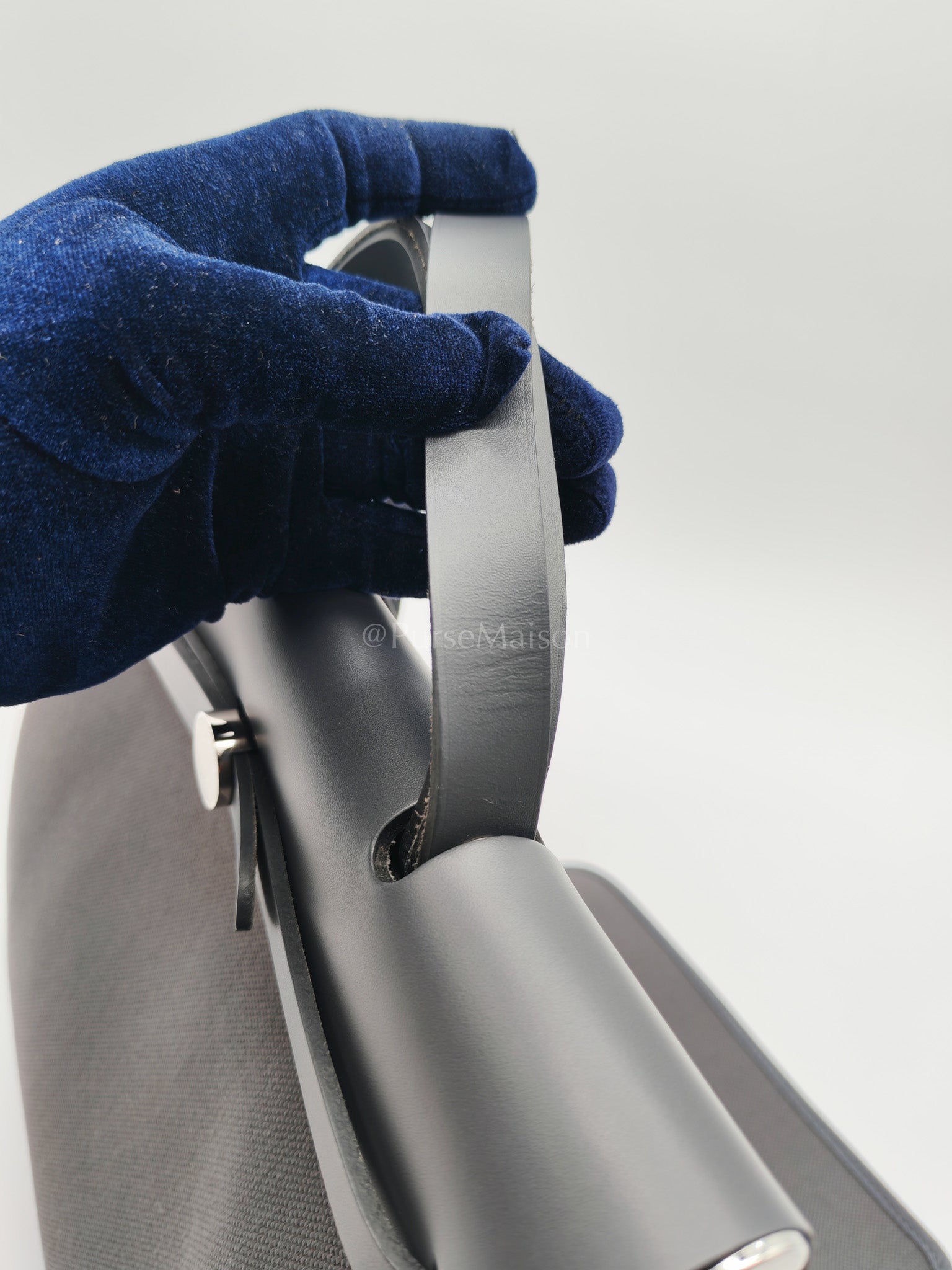 Herbag Zip 31 in Grey Canvas Palladium Hardware Stamp K(2025) | Purse Maison Luxury Bags Shop