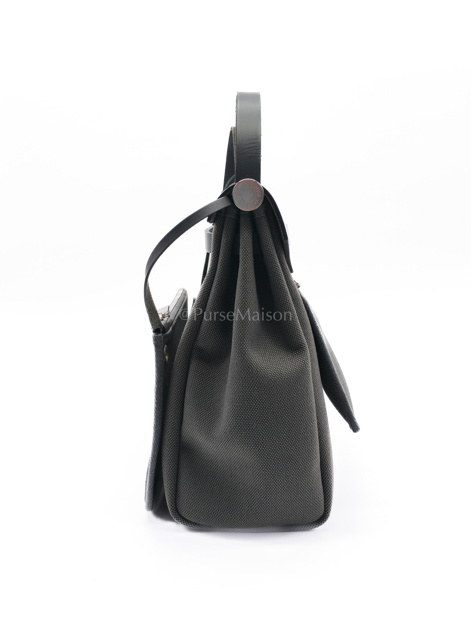 Herbag Zip 31 in Grey Canvas Palladium Hardware Stamp K(2025) | Purse Maison Luxury Bags Shop