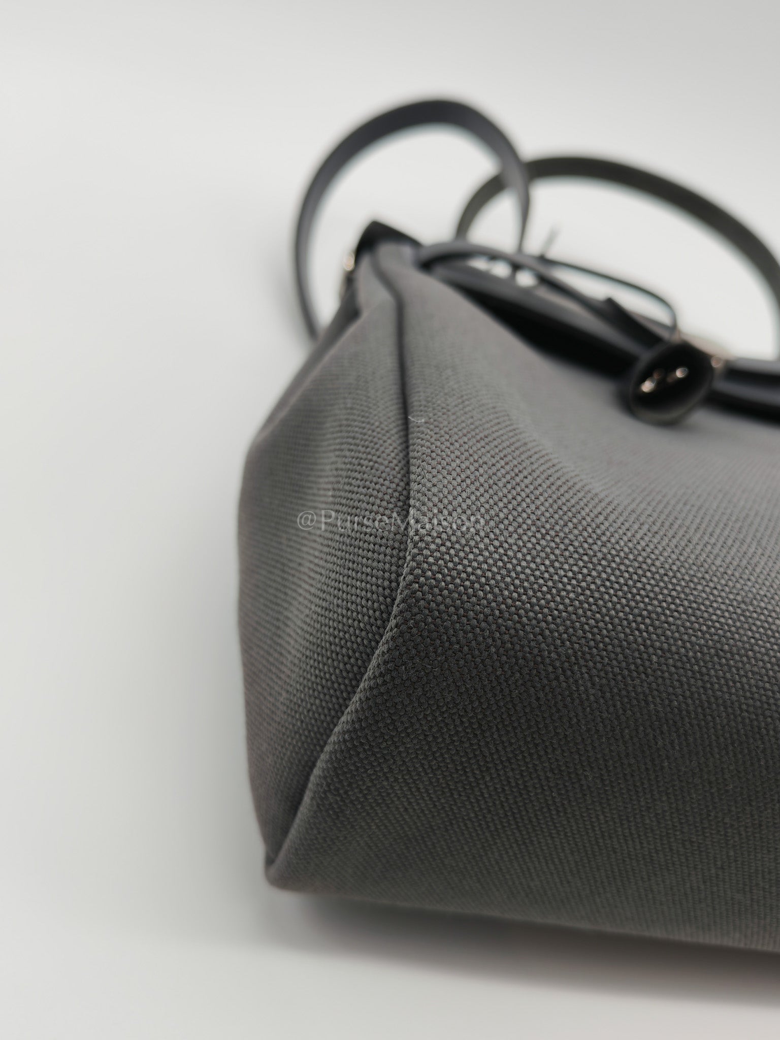 Herbag Zip 31 in Grey Canvas Palladium Hardware Stamp K(2025) | Purse Maison Luxury Bags Shop