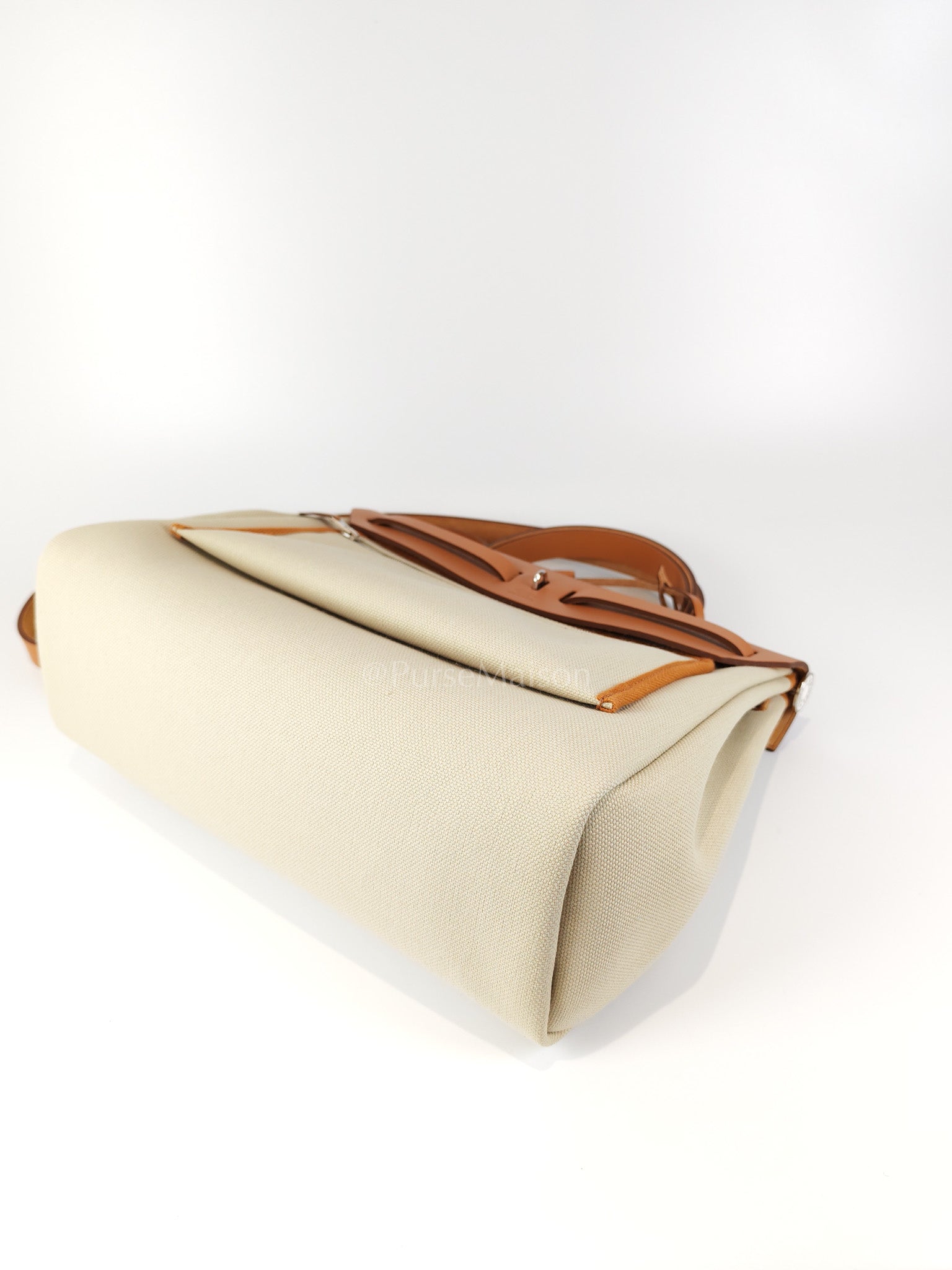 Herbag Zip 31 in Natural Vache and Beton Toile Canvas Palladium Hardware Stamp W(2024) | Purse Maison Luxury Bags Shop