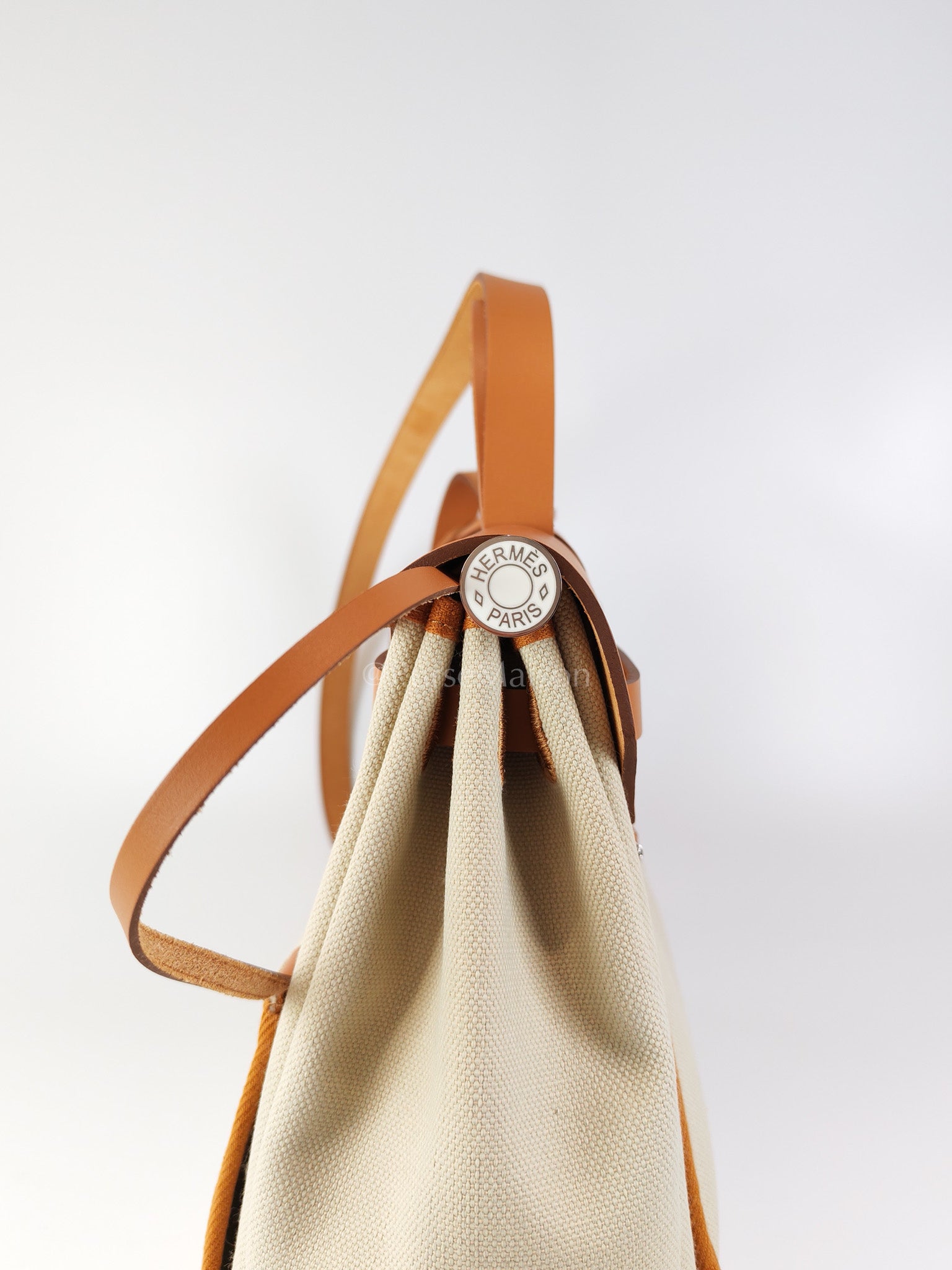 Herbag Zip 31 in Natural Vache and Beton Toile Canvas Palladium Hardware Stamp W(2024) | Purse Maison Luxury Bags Shop