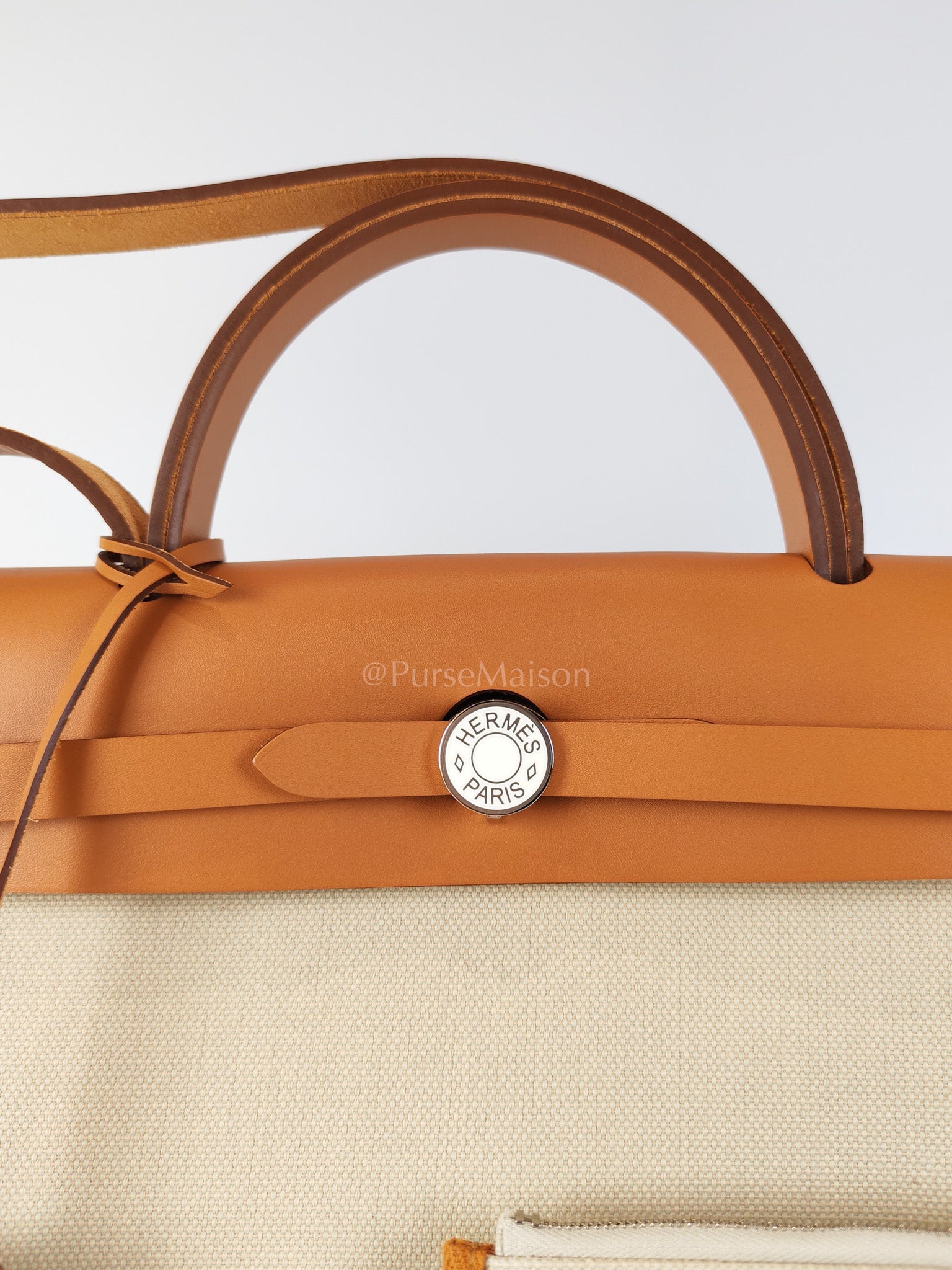 Herbag Zip 31 in Natural Vache and Beton Toile Canvas Palladium Hardware Stamp W(2024) | Purse Maison Luxury Bags Shop