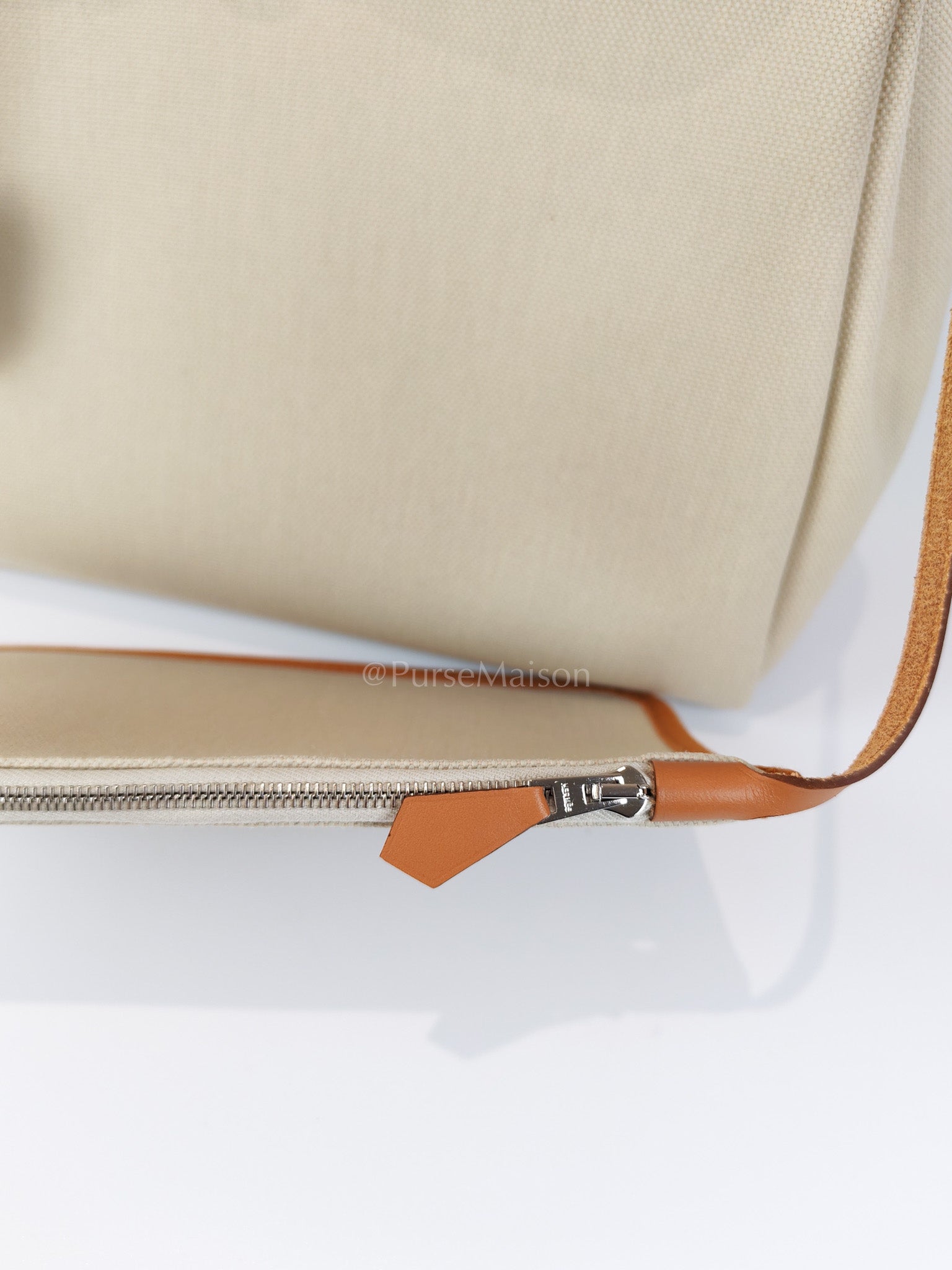 Herbag Zip 31 in Natural Vache and Beton Toile Canvas Palladium Hardware Stamp W(2024) | Purse Maison Luxury Bags Shop
