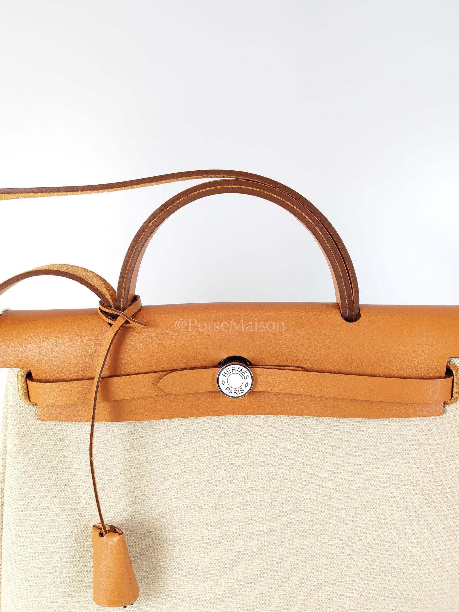 Herbag Zip 31 in Natural Vache and Beton Toile Canvas Palladium Hardware Stamp W(2024) | Purse Maison Luxury Bags Shop