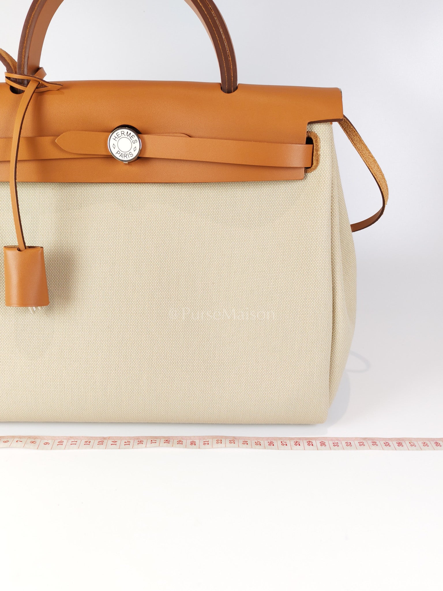 Herbag Zip 31 in Natural Vache and Beton Toile Canvas Palladium Hardware Stamp W(2024) | Purse Maison Luxury Bags Shop