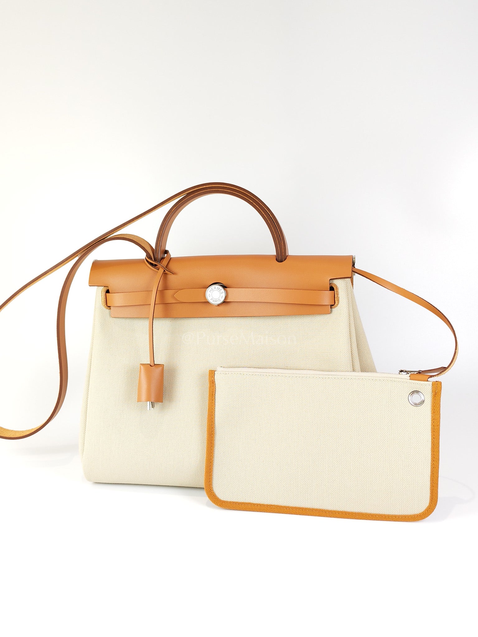 Herbag Zip 31 in Natural Vache and Beton Toile Canvas Palladium Hardware Stamp W(2024) | Purse Maison Luxury Bags Shop