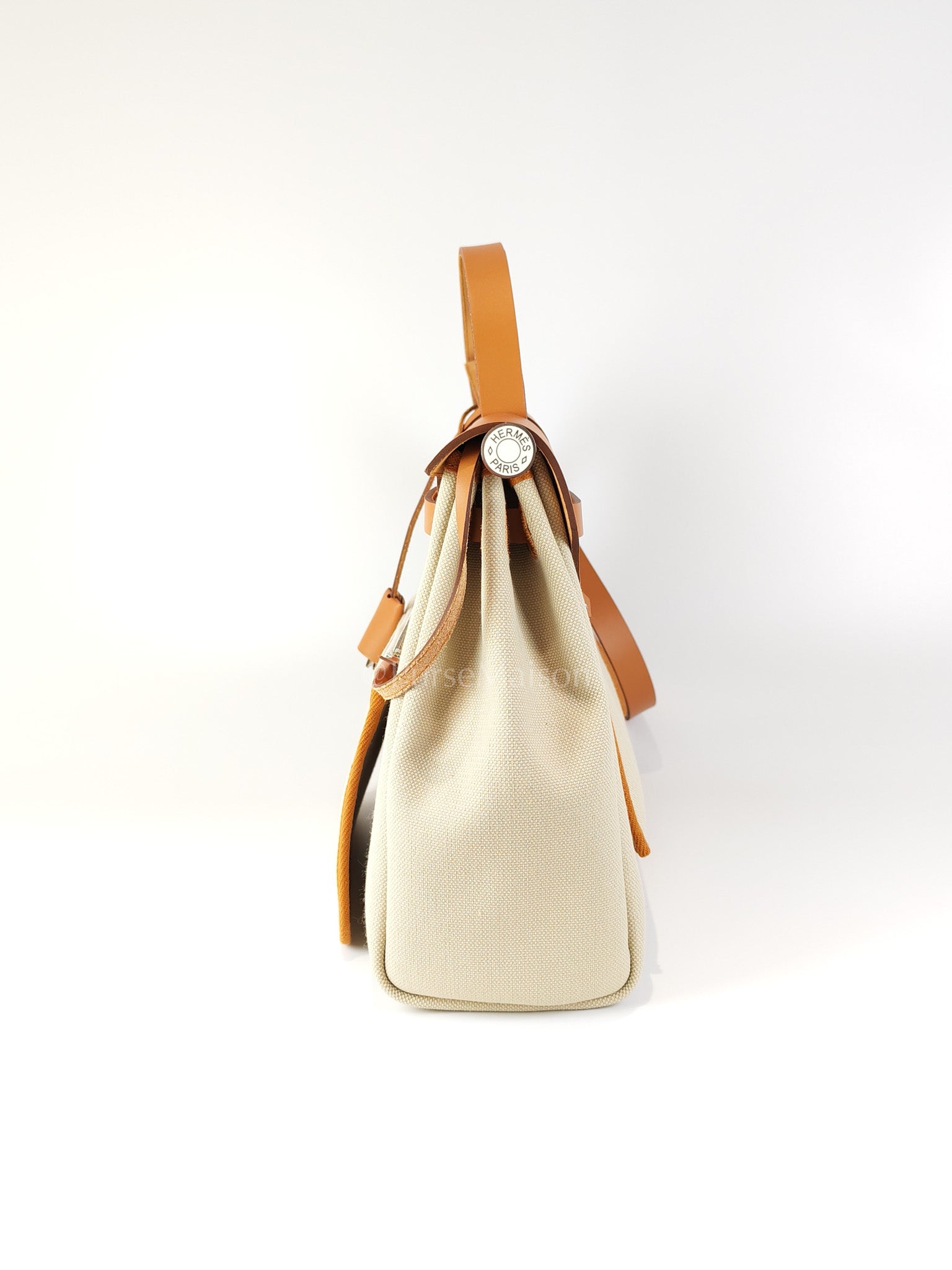 Herbag Zip 31 in Natural Vache and Beton Toile Canvas Palladium Hardware Stamp W(2024) | Purse Maison Luxury Bags Shop