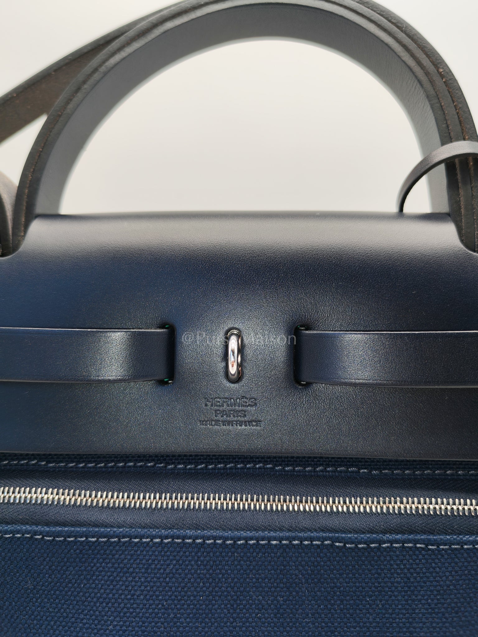 Herbag Zip 31 Quadrille Blue Sapphire/Menthe Criss Viking Canvas in Palladium Hardware Stamp Z (2021) | Purse Maison Luxury Bags Shop