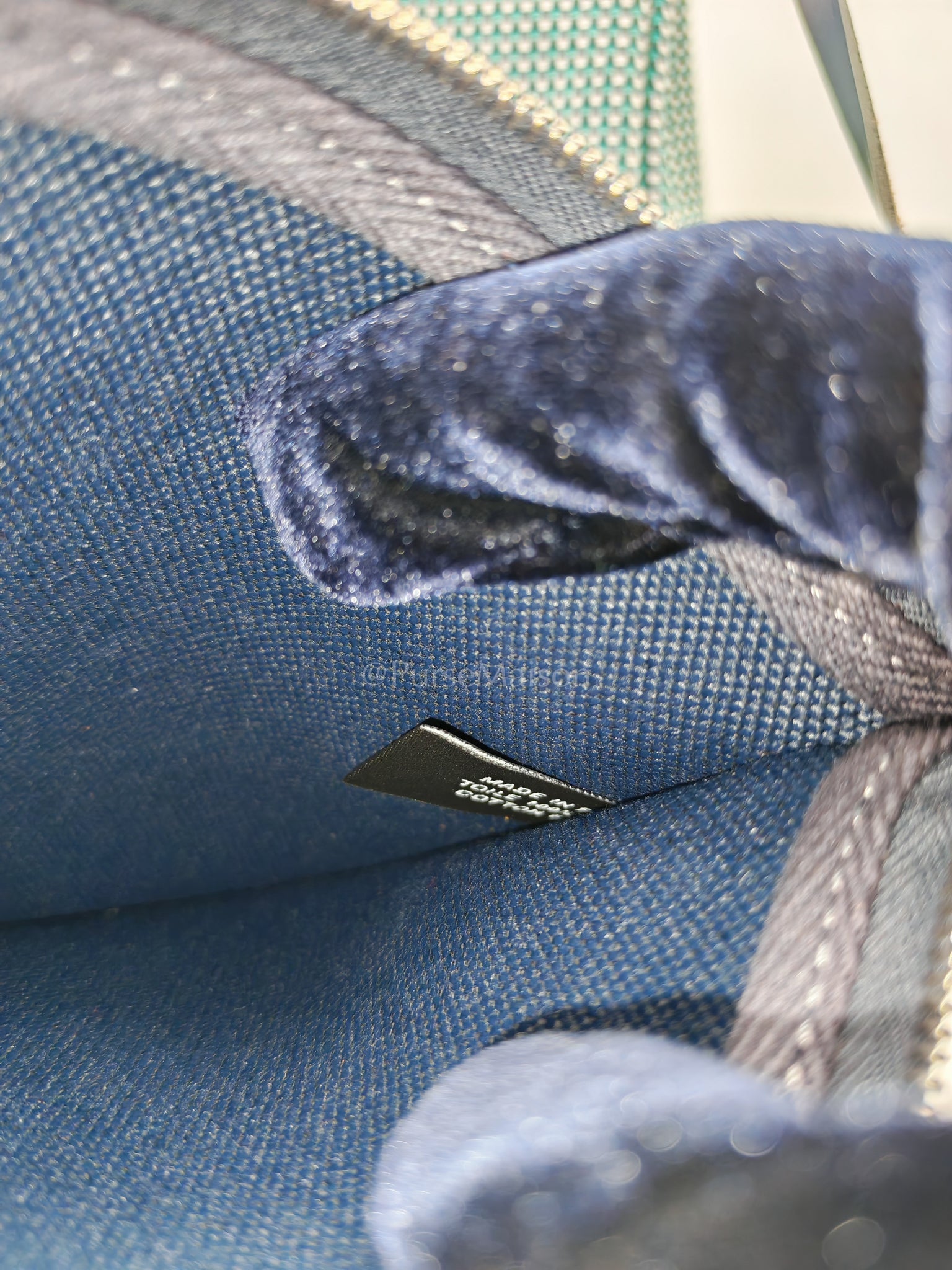 Herbag Zip 31 Quadrille Blue Sapphire/Menthe Criss Viking Canvas in Palladium Hardware Stamp Z (2021) | Purse Maison Luxury Bags Shop
