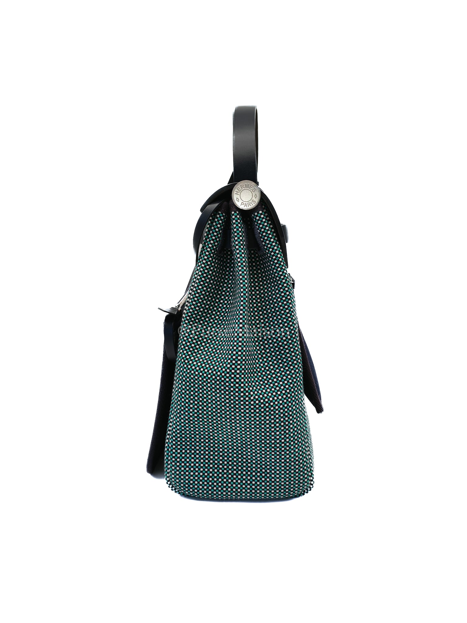 Herbag Zip 31 Quadrille Blue Sapphire/Menthe Criss Viking Canvas in Palladium Hardware Stamp Z (2021) | Purse Maison Luxury Bags Shop